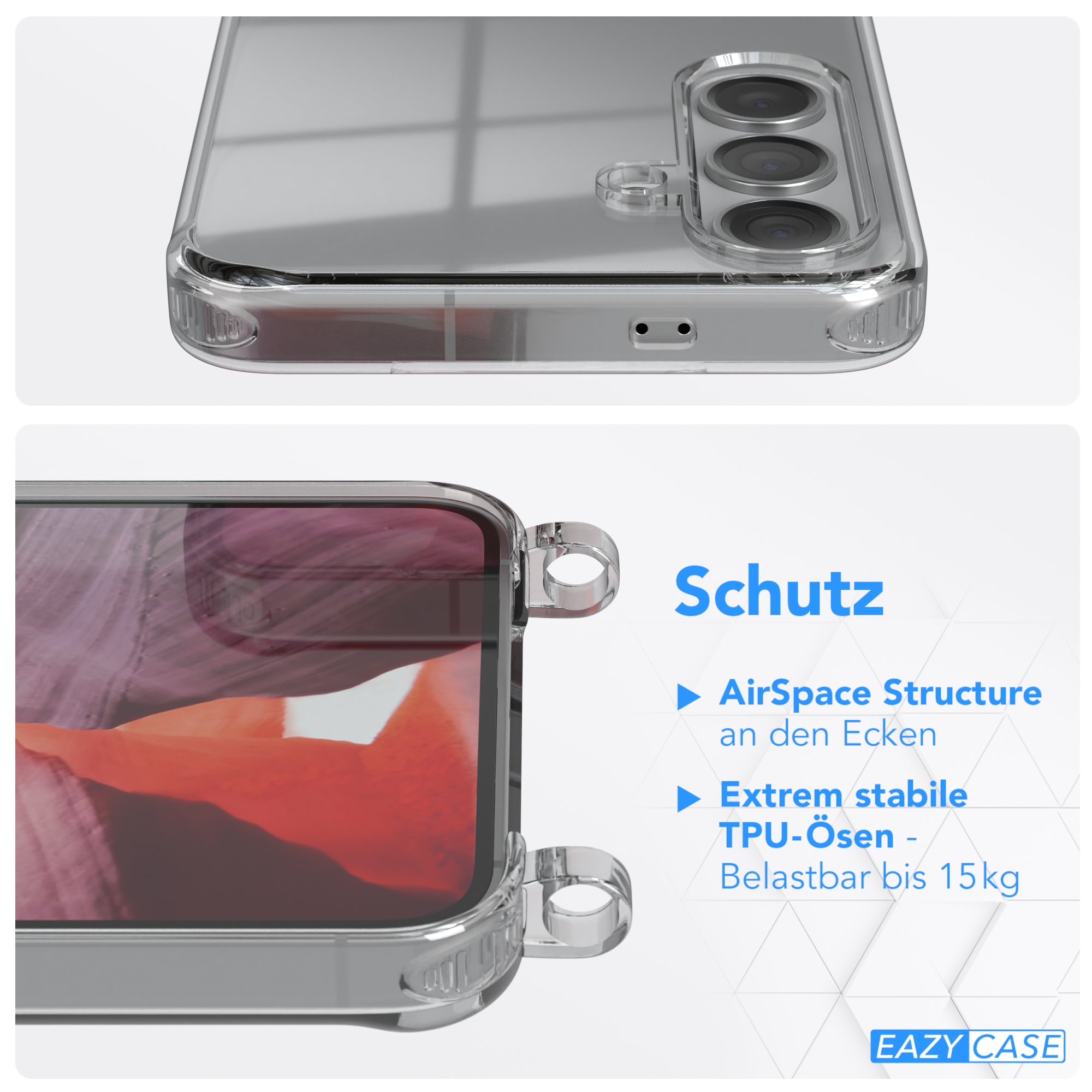 Galaxy S24 transparente Hülle + Kordel