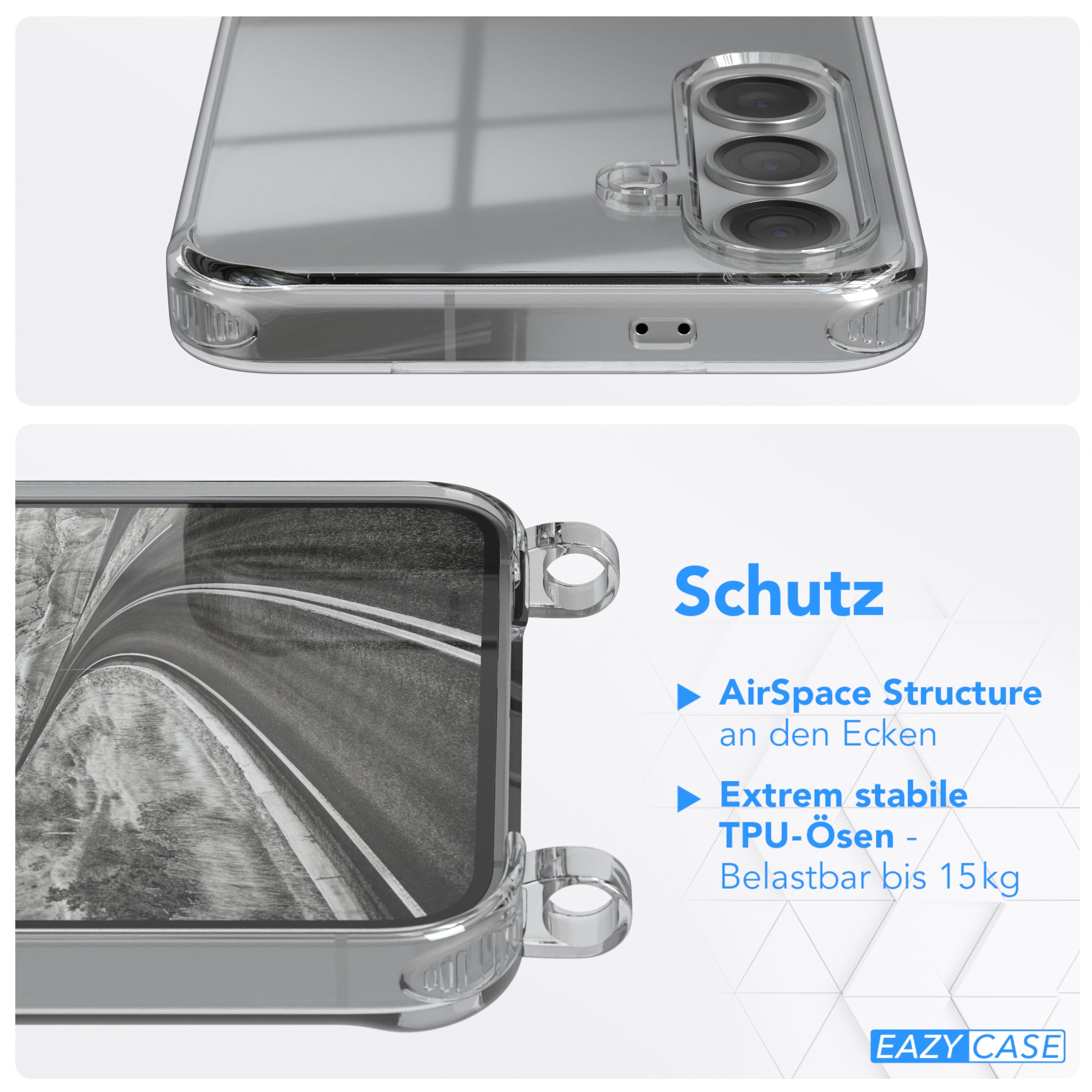 Galaxy S24 transparente Hülle + Kordel