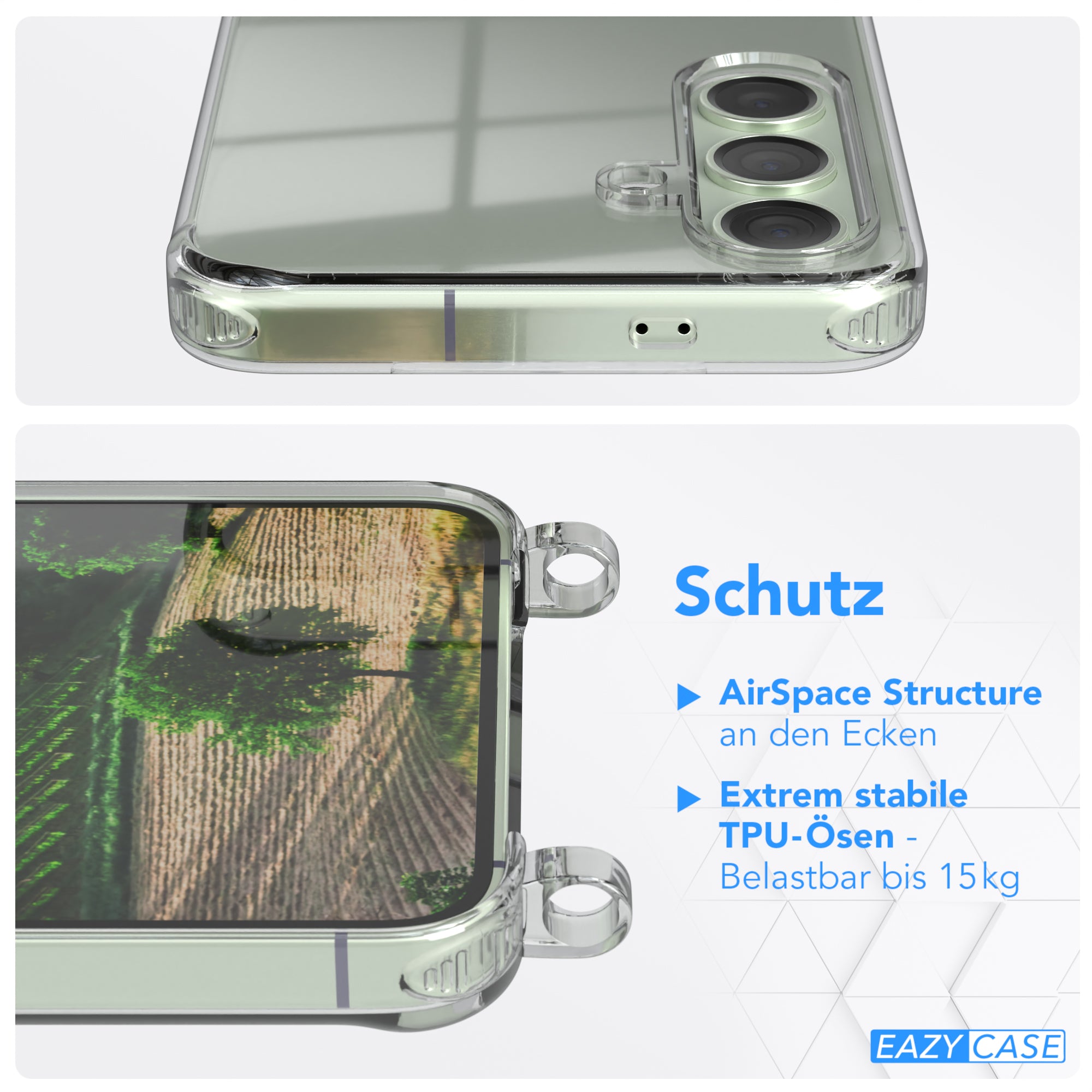 Galaxy S24 transparente Hülle + Kordel