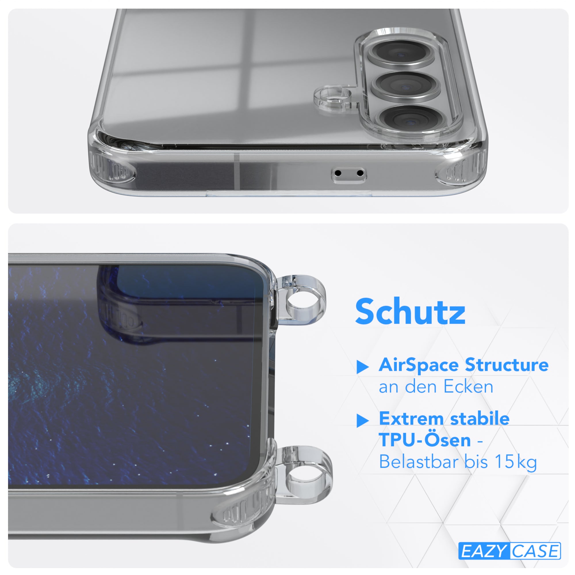 Galaxy S24 transparente Hülle + Kordel