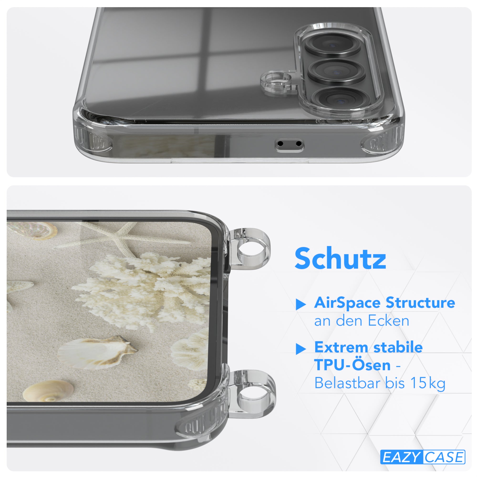 Galaxy S24 transparente Hülle + Kordel