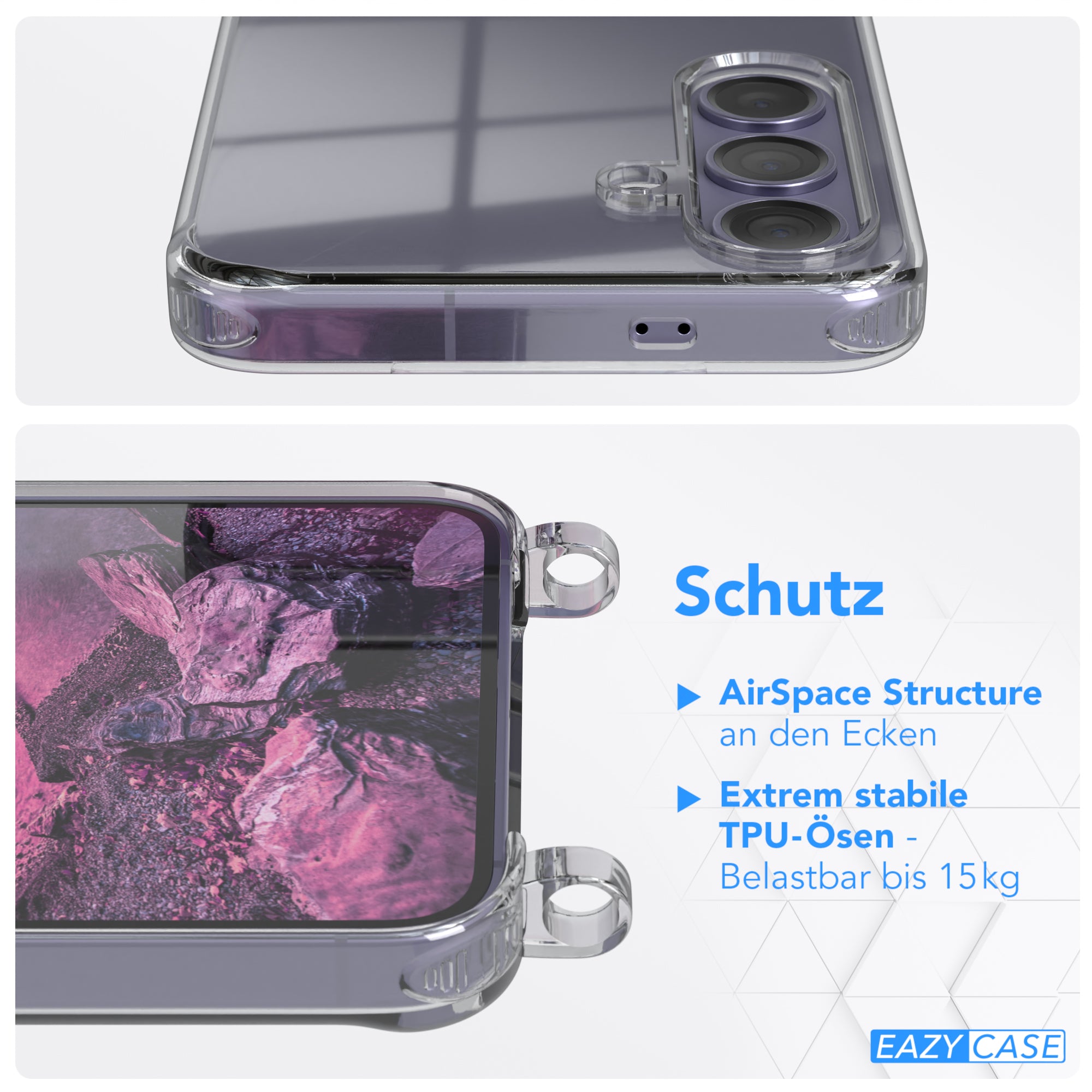 Galaxy S24 transparente Hülle + Kordel