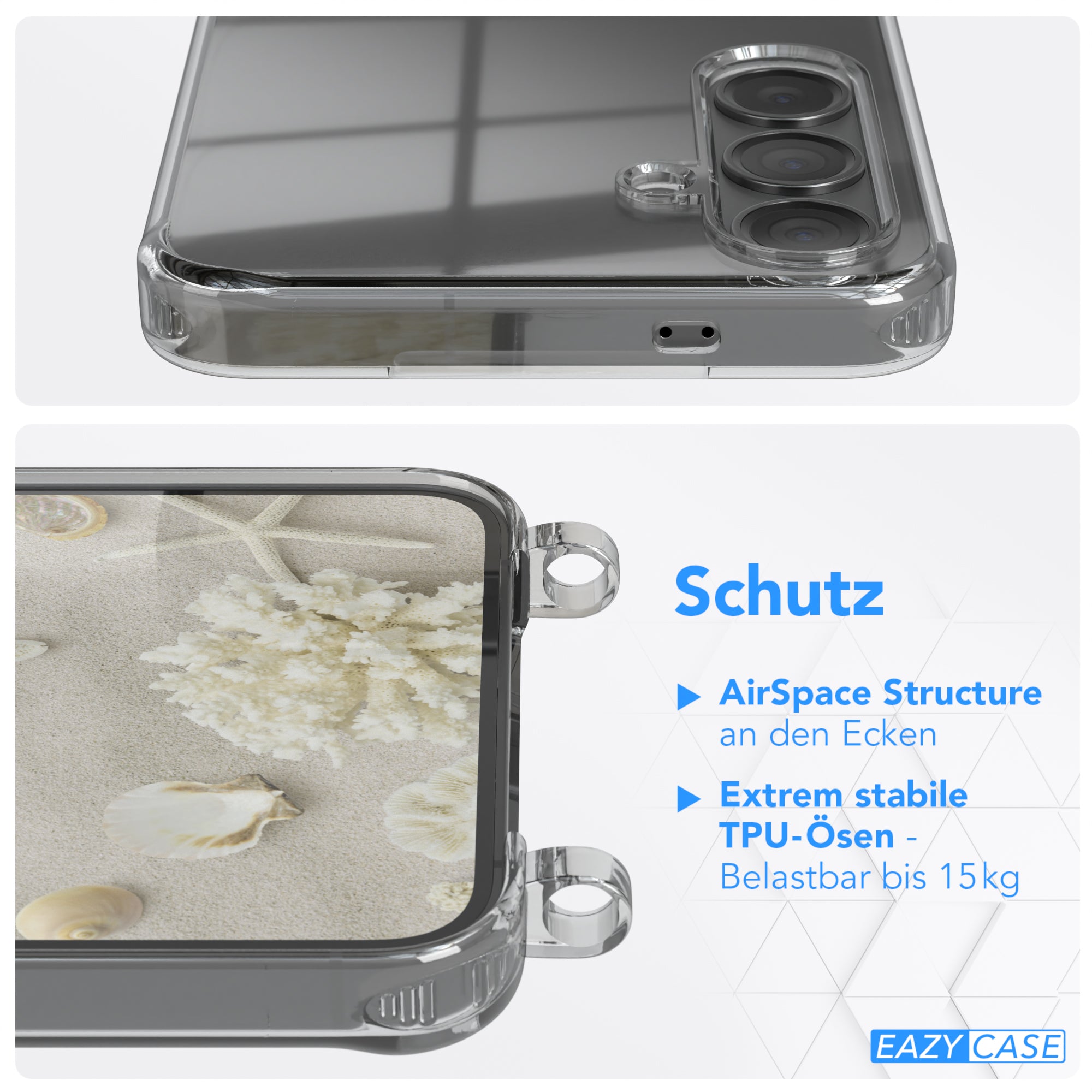 Galaxy S24 Plus transparente Hülle + Kordel