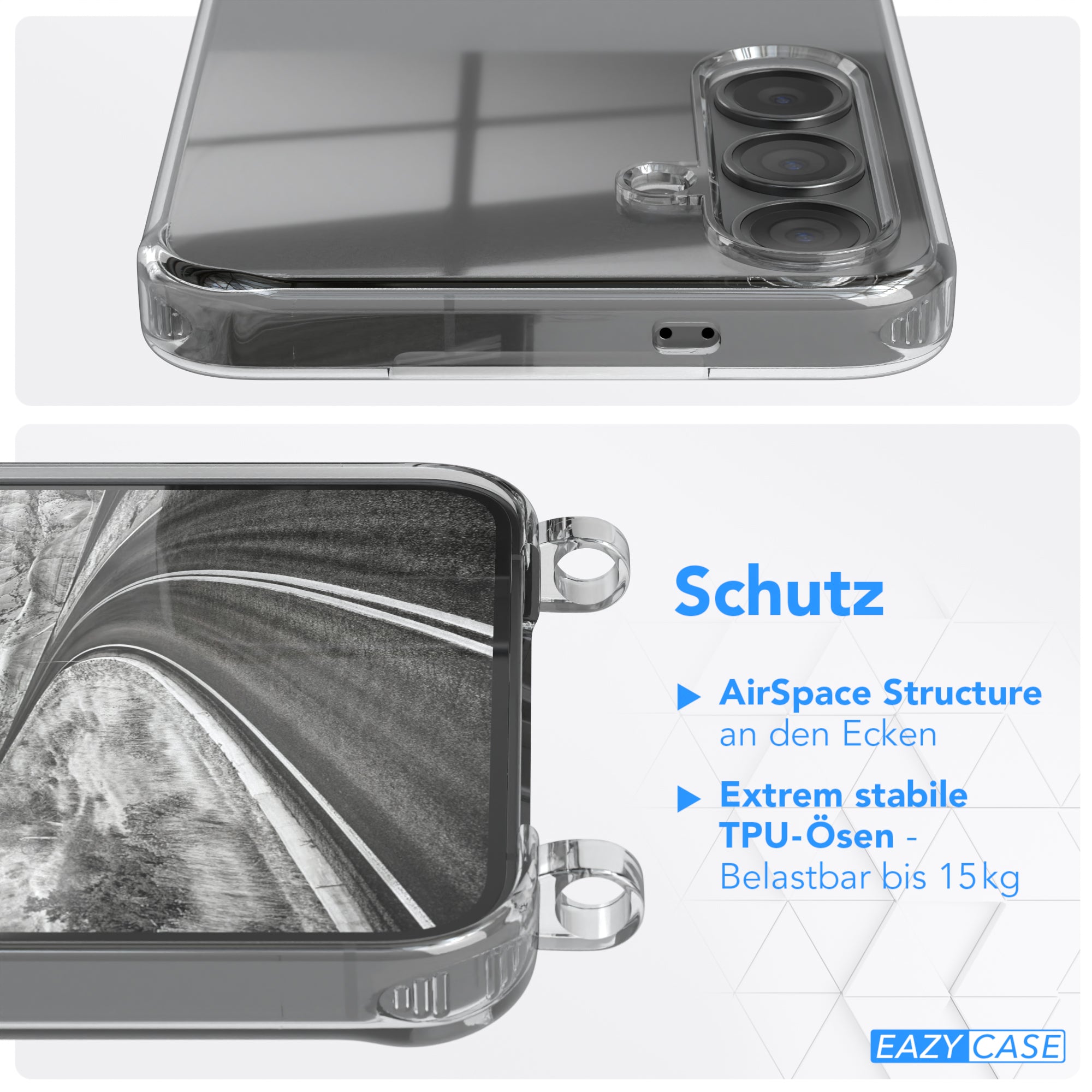 Galaxy S24 Plus Hülle + Kordel mit Karabinern