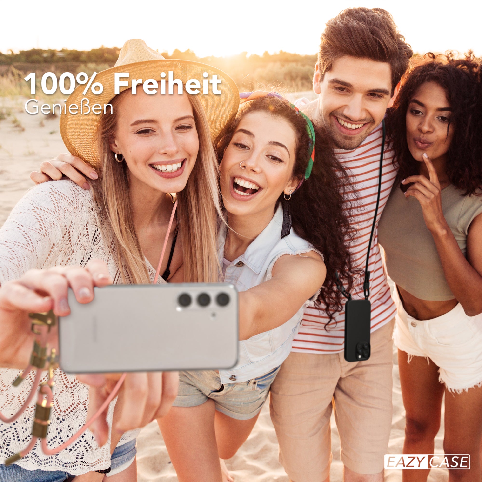 Galaxy S24 Plus Hülle + Kordel mit Karabinern