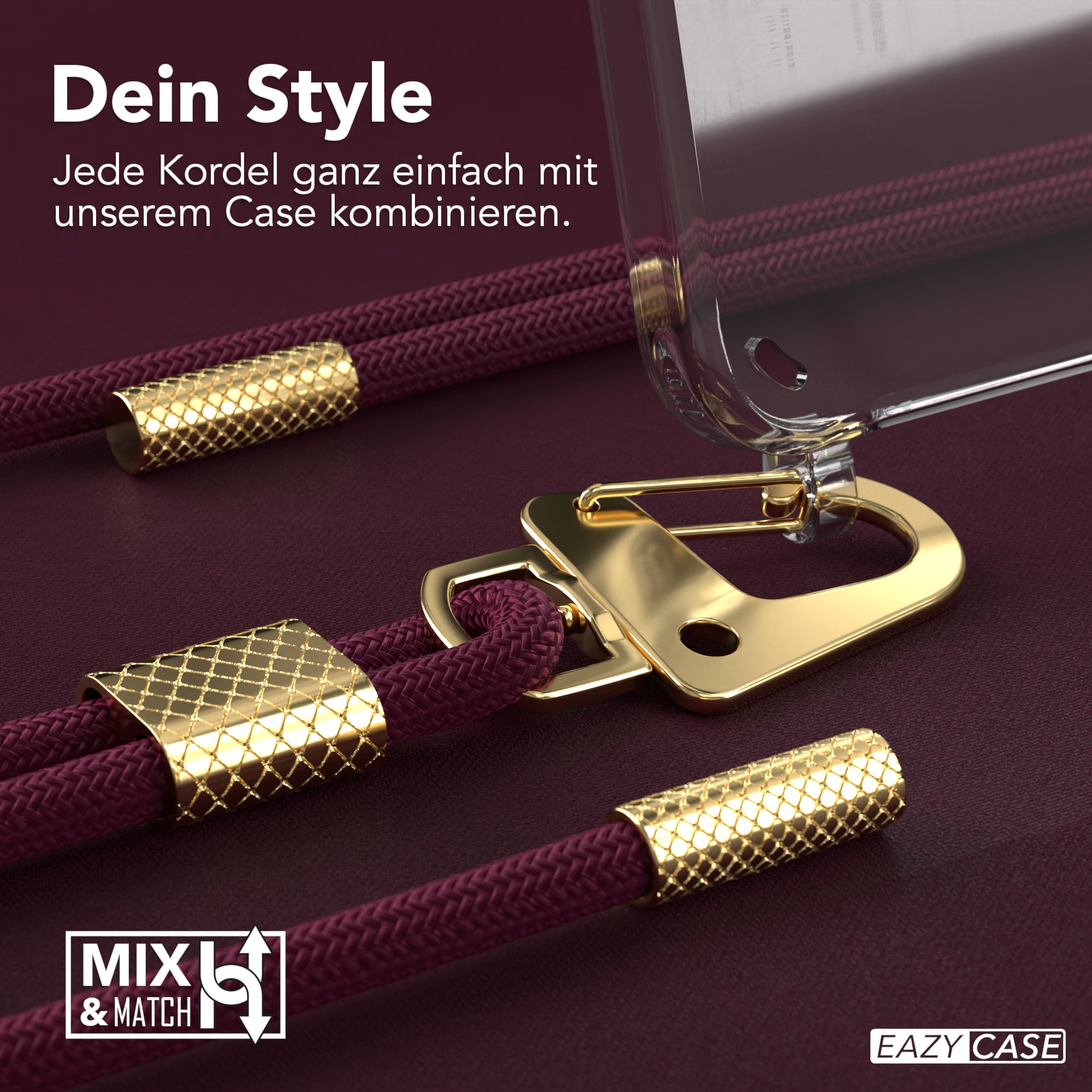 Galaxy S24 Plus Hülle + Kordel mit Karabinern