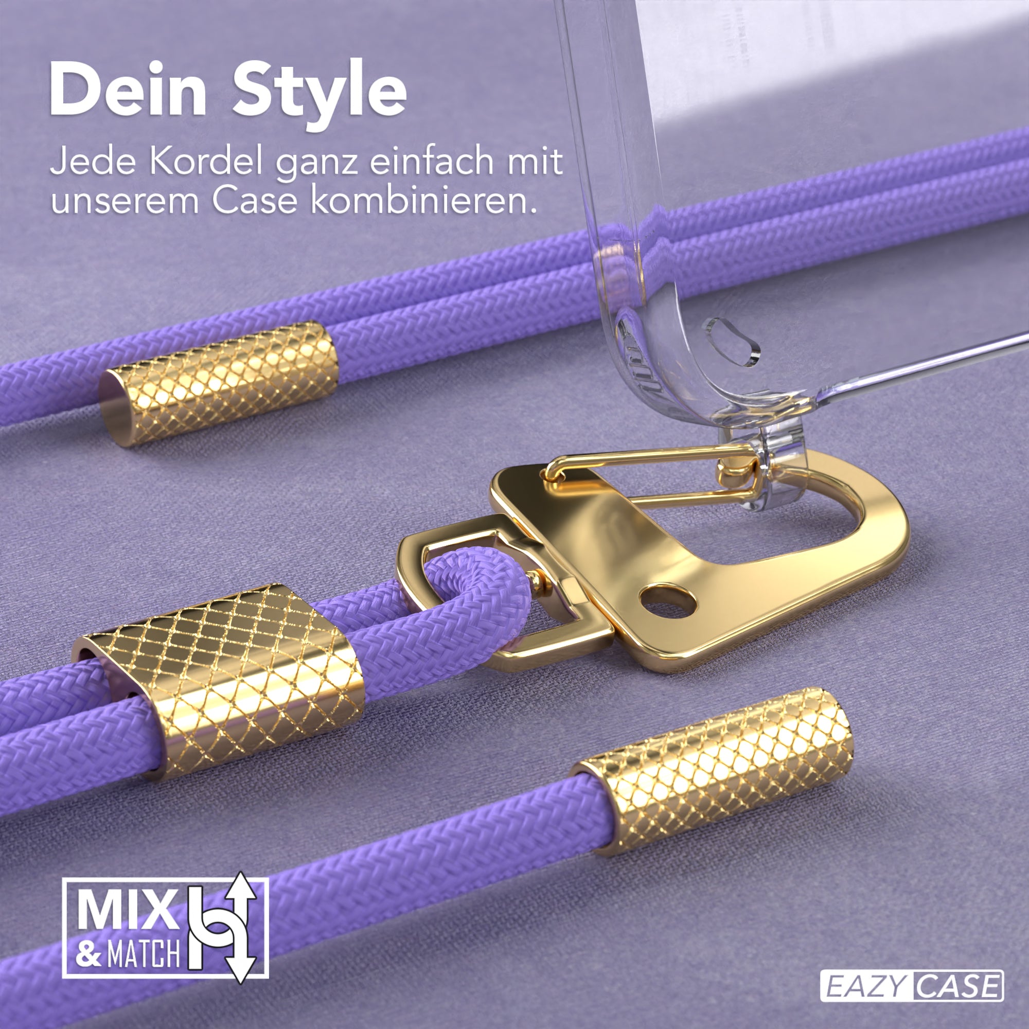 Galaxy S24 Plus Hülle + Kordel mit Karabinern