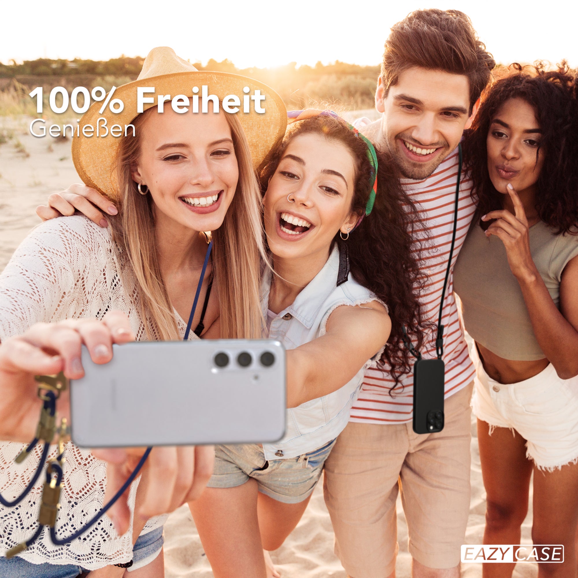 Galaxy S24 Plus Hülle + Kordel mit Karabinern