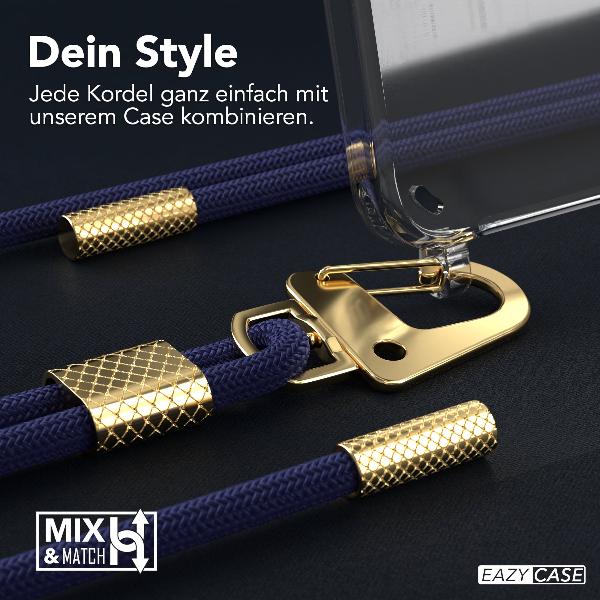 Galaxy S24 Plus Hülle + Kordel mit Karabinern