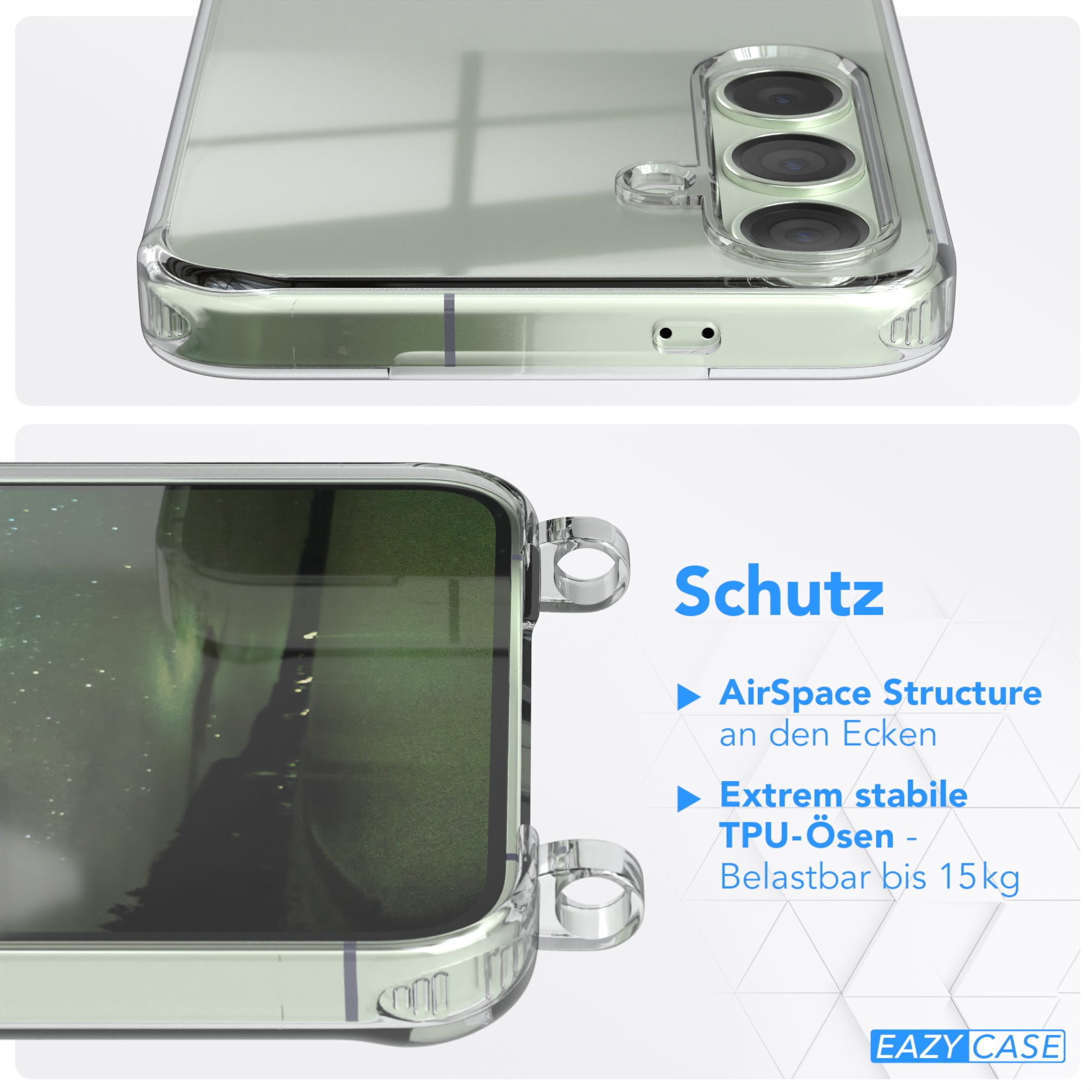 Galaxy S24 Plus Hülle + Kordel mit Karabinern