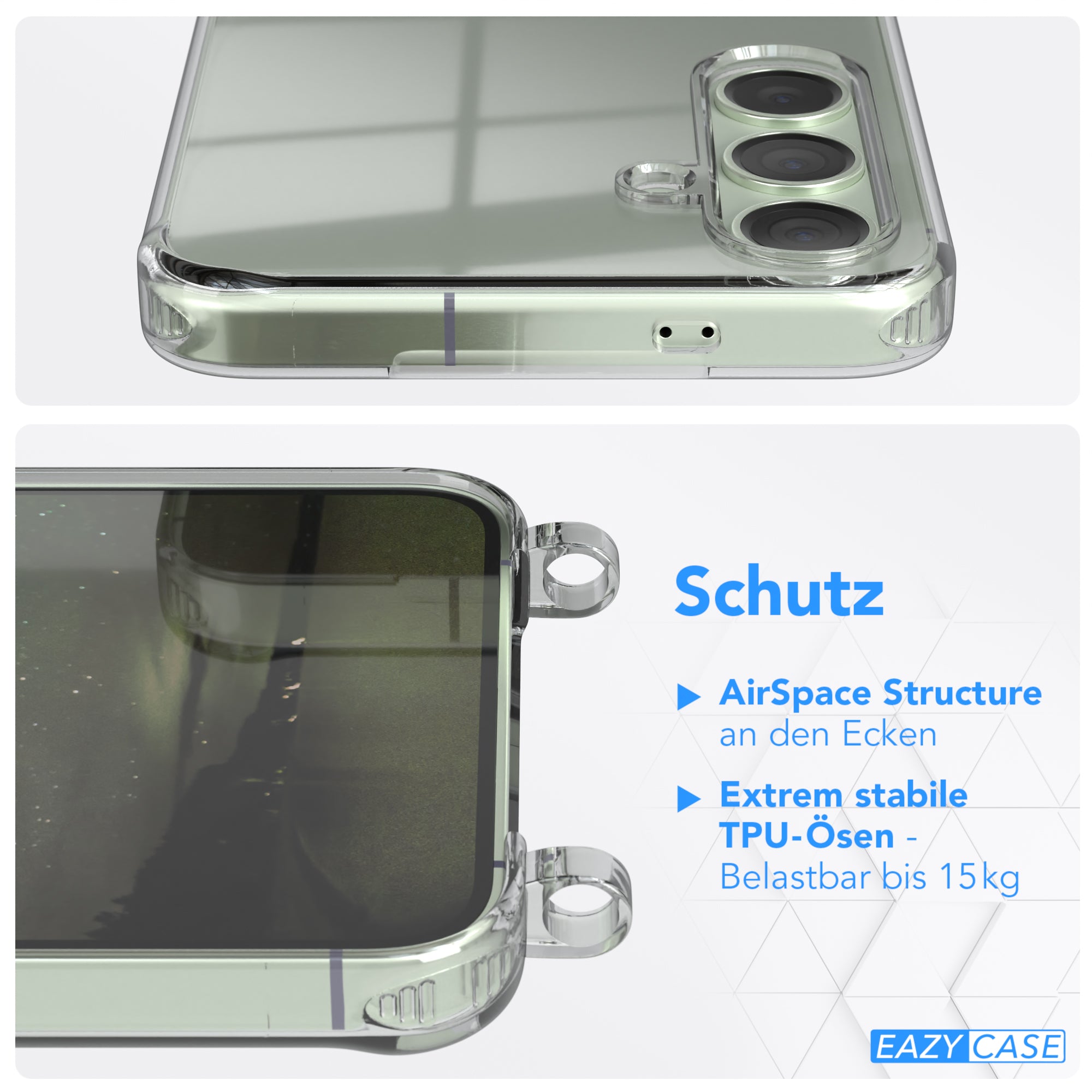 Galaxy S24 Plus transparente Hülle + Kordel