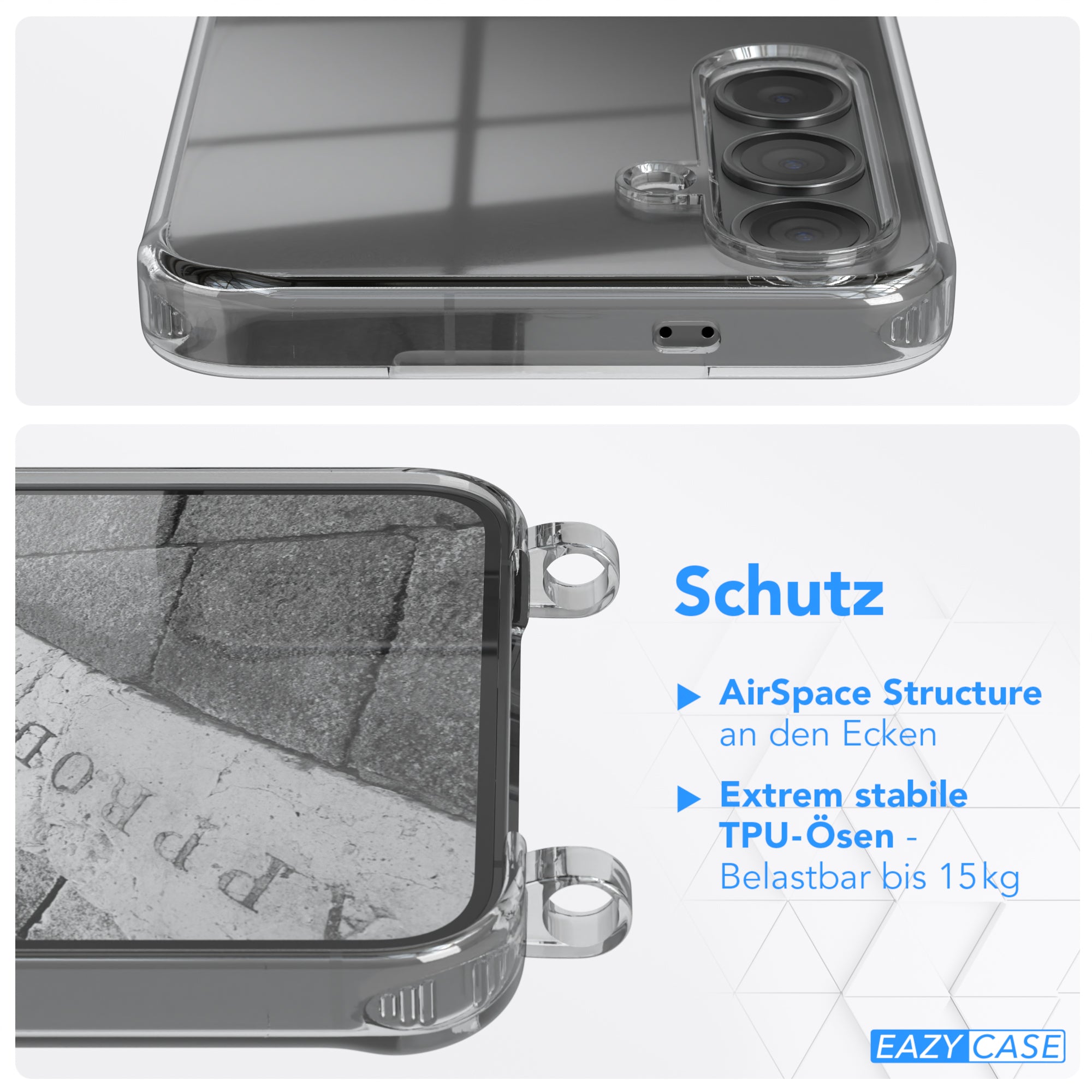 Galaxy S24 Plus transparente Hülle + Kordel