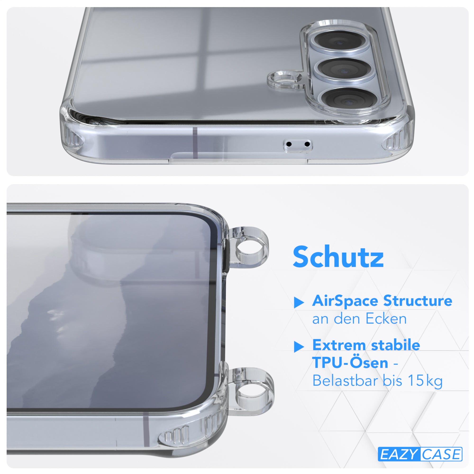 Galaxy S24 Plus transparente Hülle + Kordel