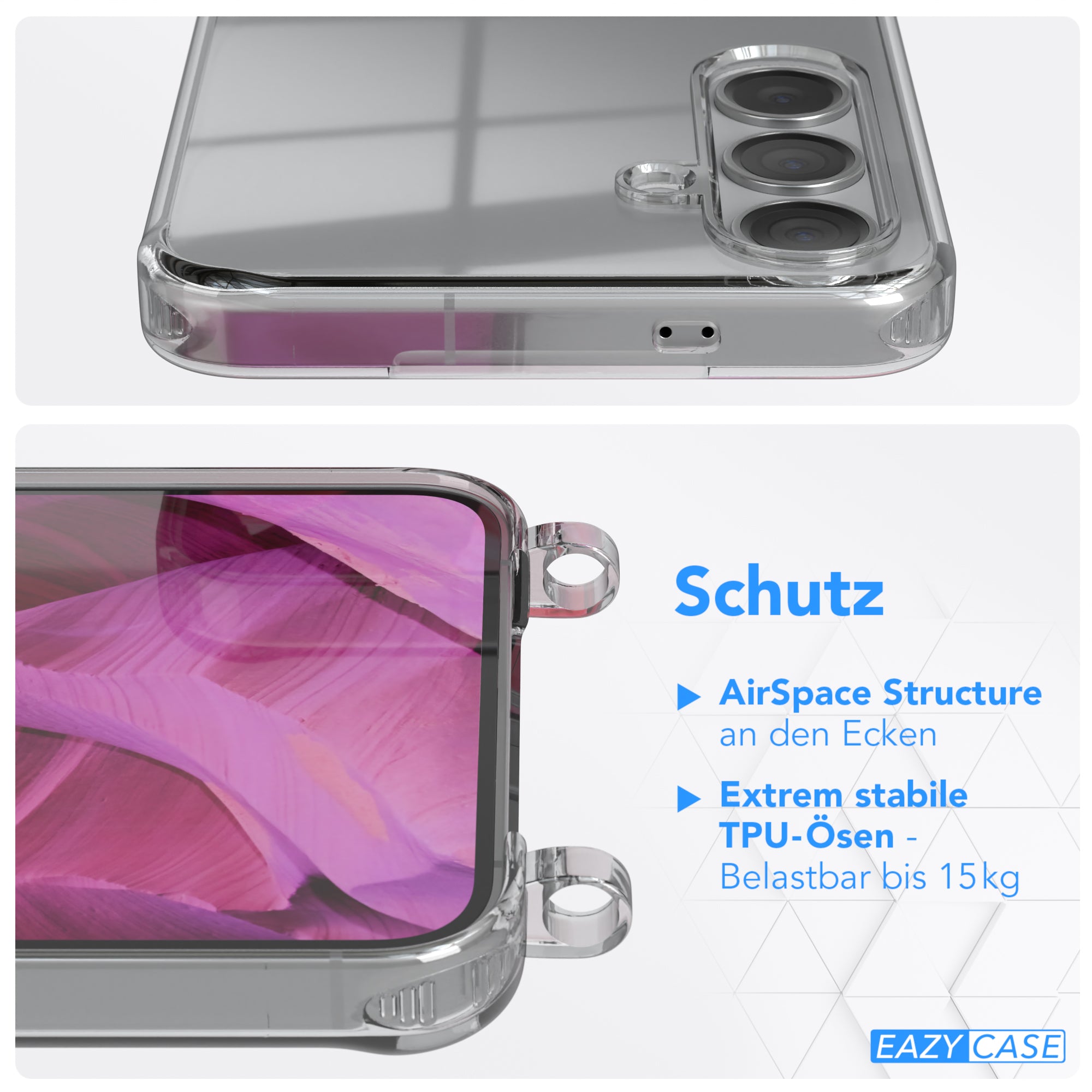 Galaxy S24 Plus transparente Hülle + Kordel