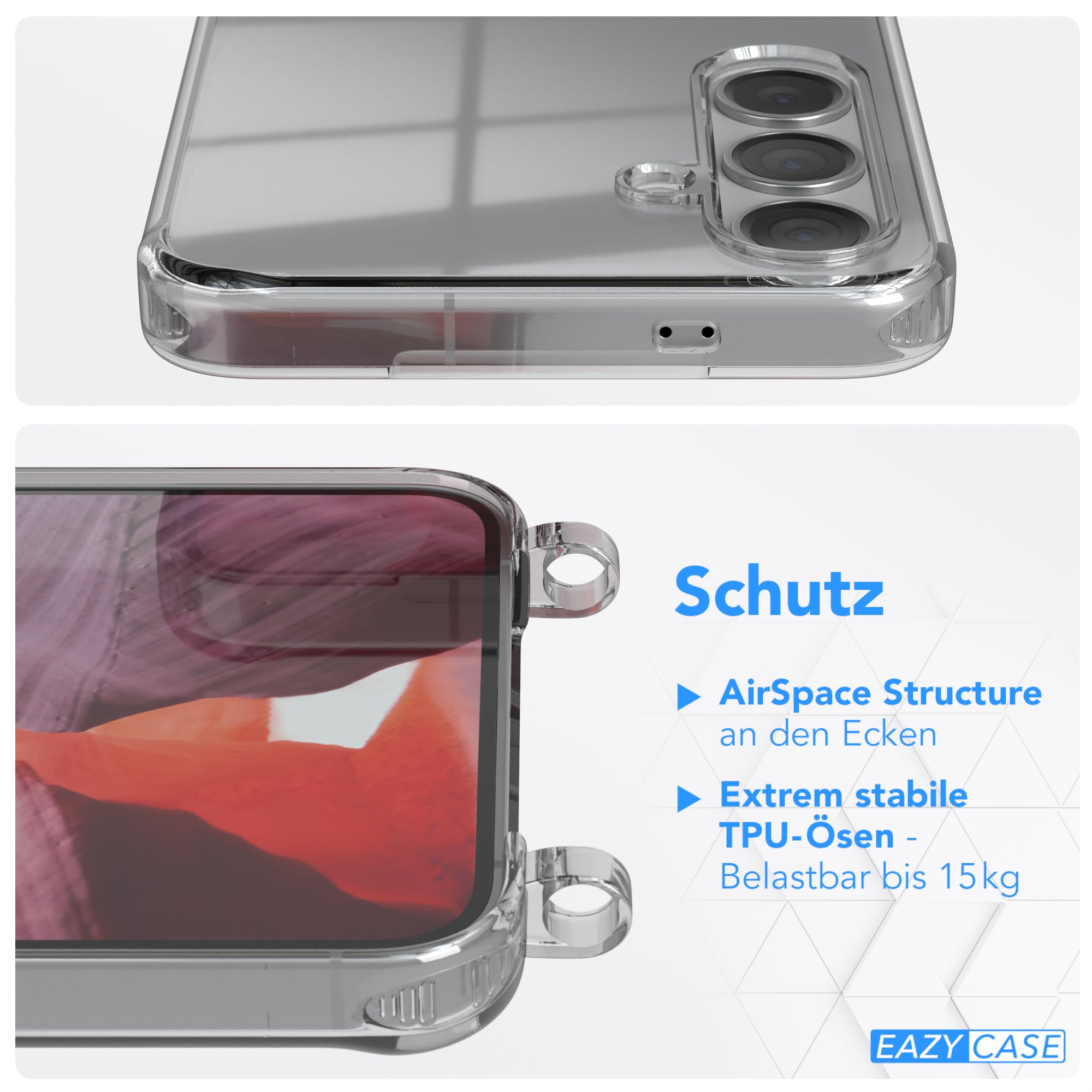 Galaxy S24 Plus transparente Hülle + Kordel