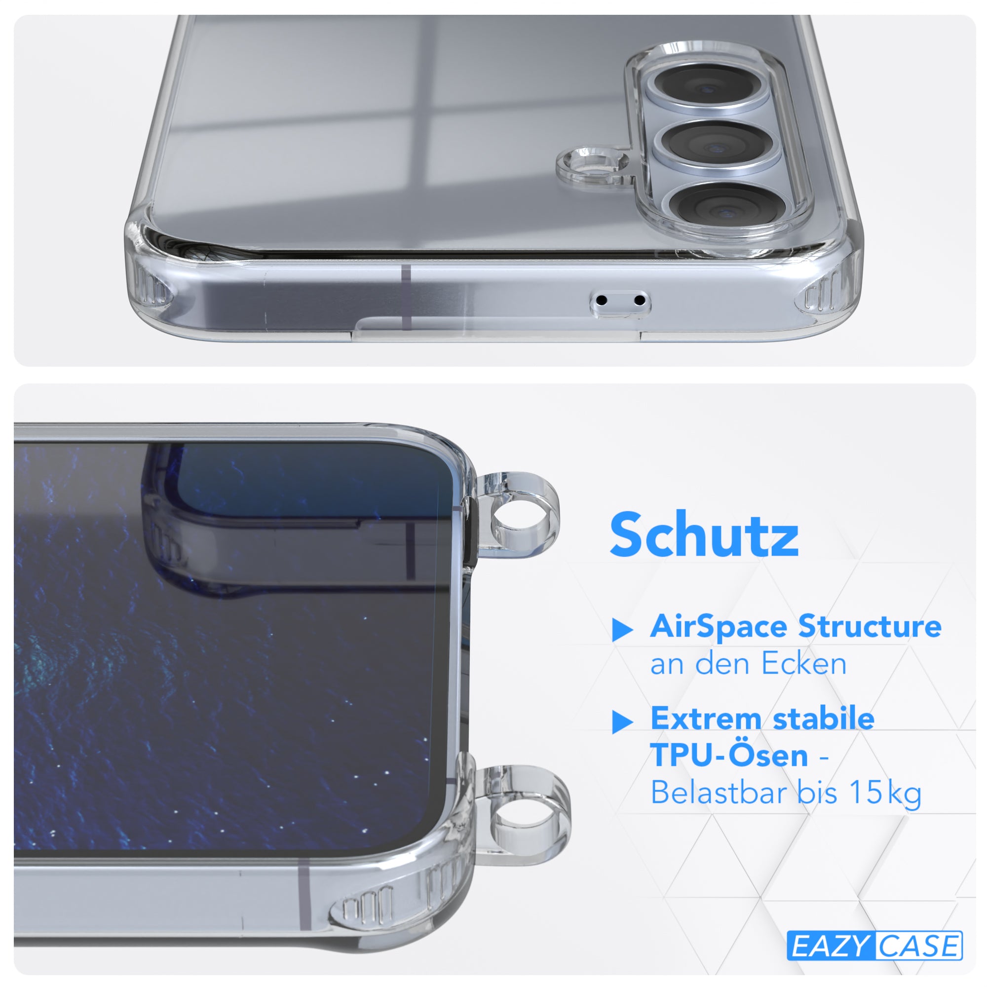 Galaxy S24 Plus transparente Hülle + Kordel