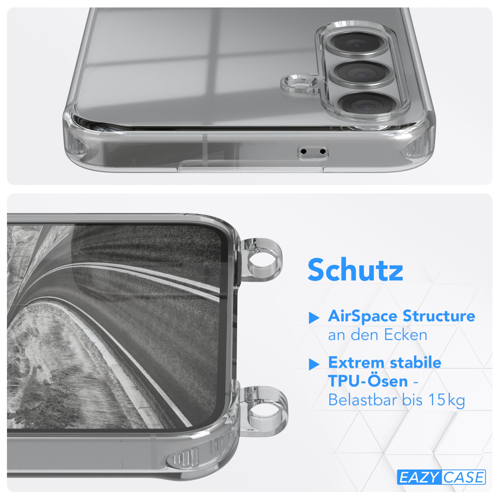 Galaxy S24 Plus transparente Hülle + Kordel
