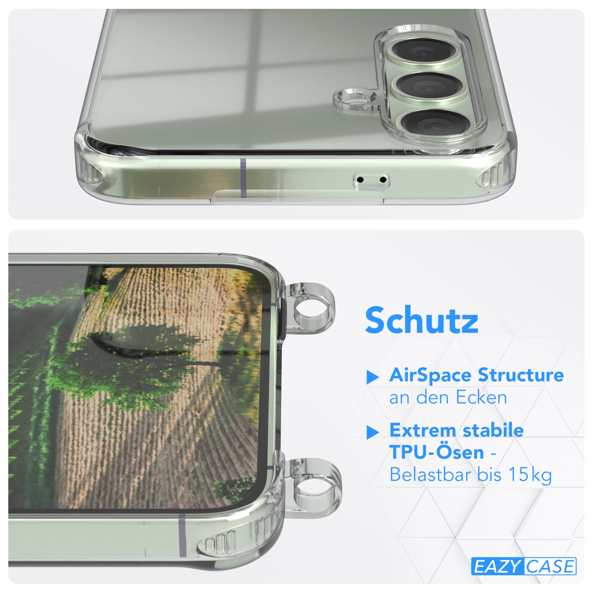 Galaxy S24 Plus transparente Hülle + Kordel