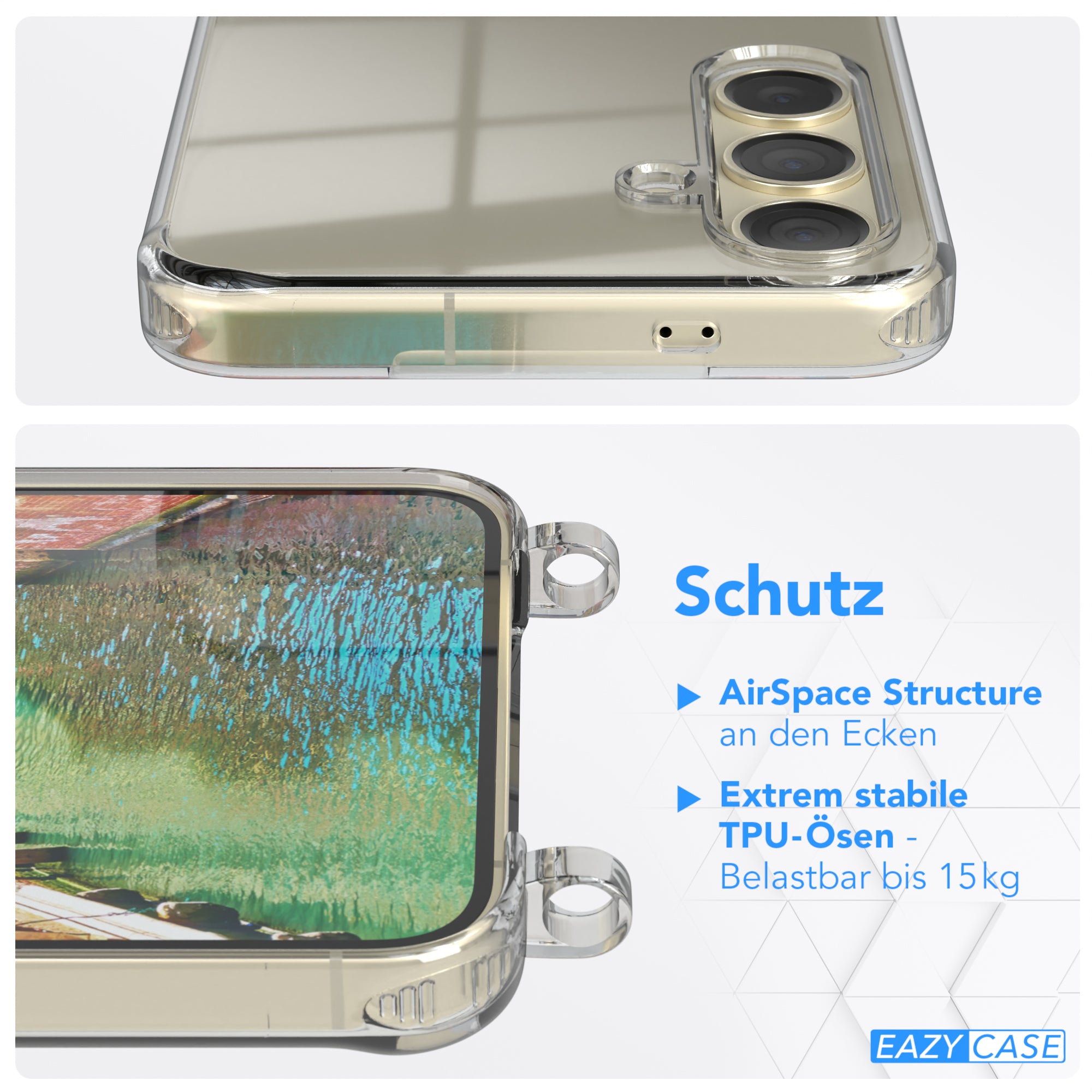 Galaxy S24 Plus transparente Hülle + Kordel
