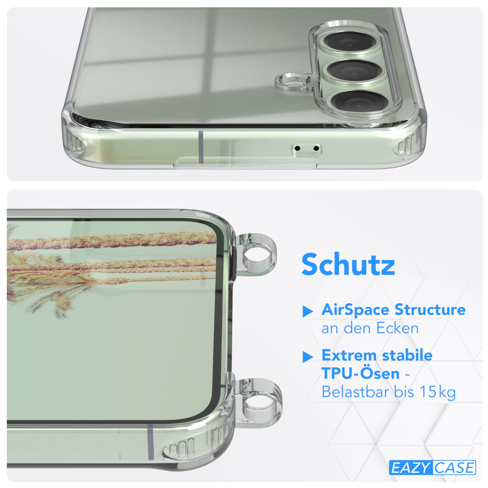 Galaxy S24 Plus transparente Hülle + Kordel