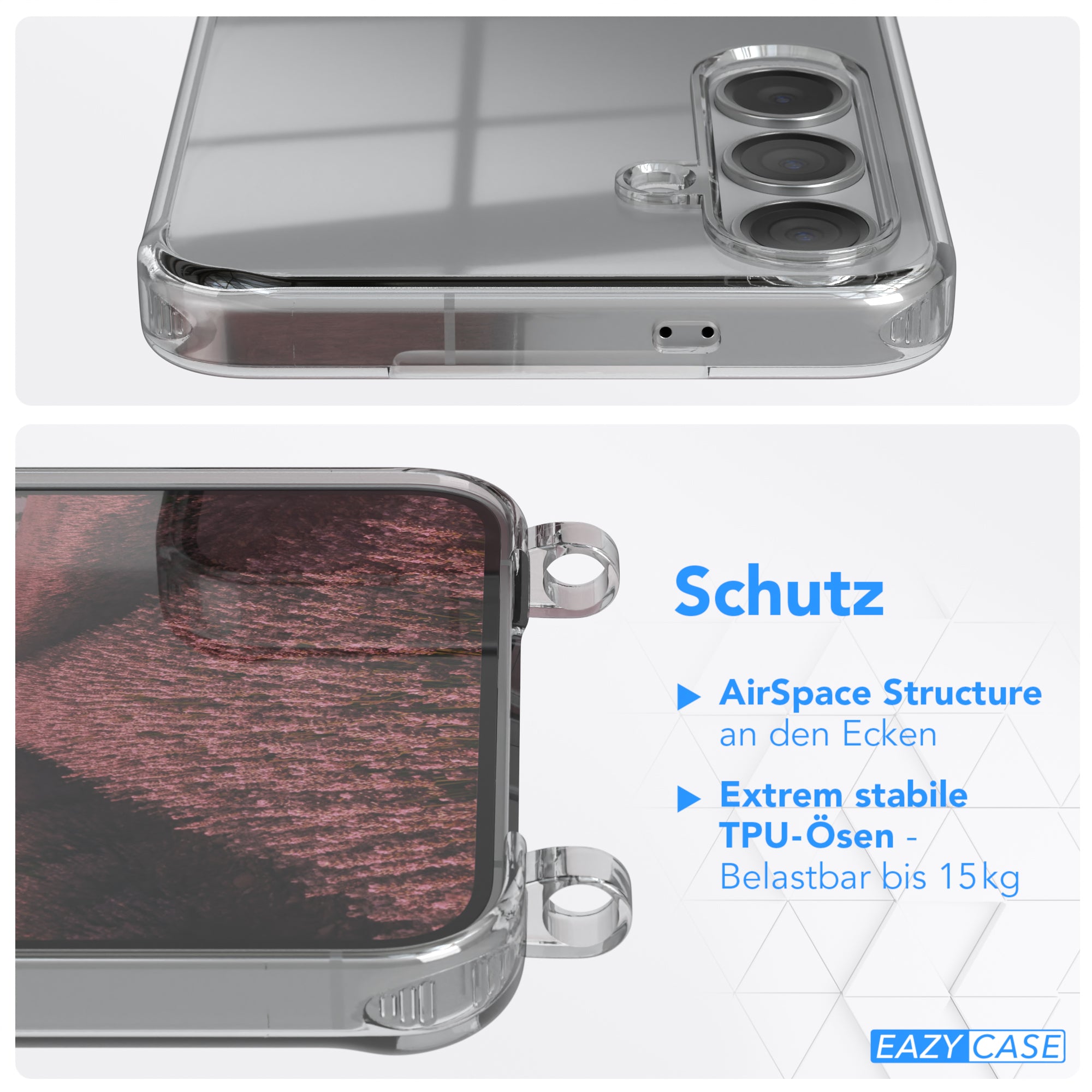 Galaxy S24 Plus transparente Hülle + Kordel