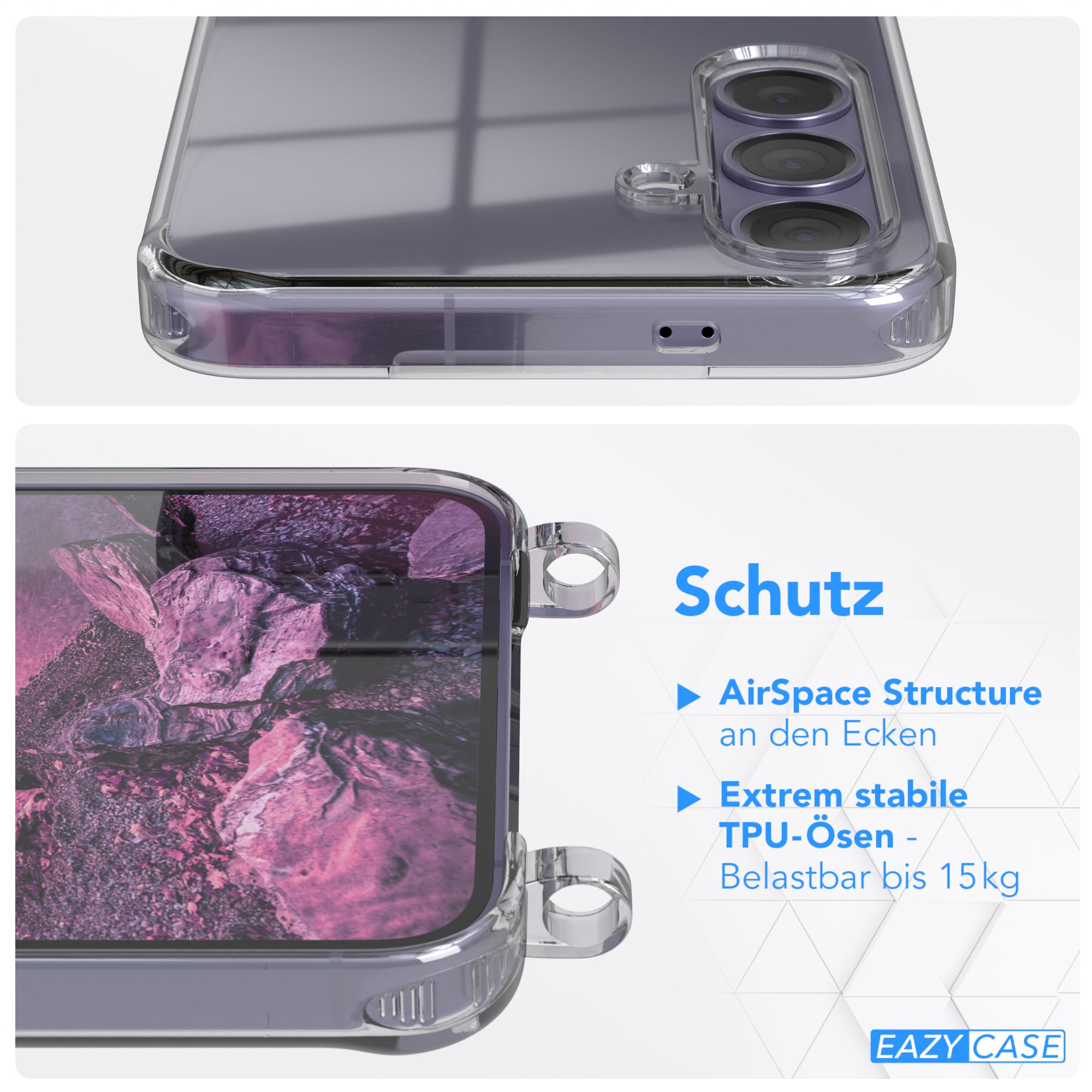 Galaxy S24 Plus transparente Hülle + Kordel