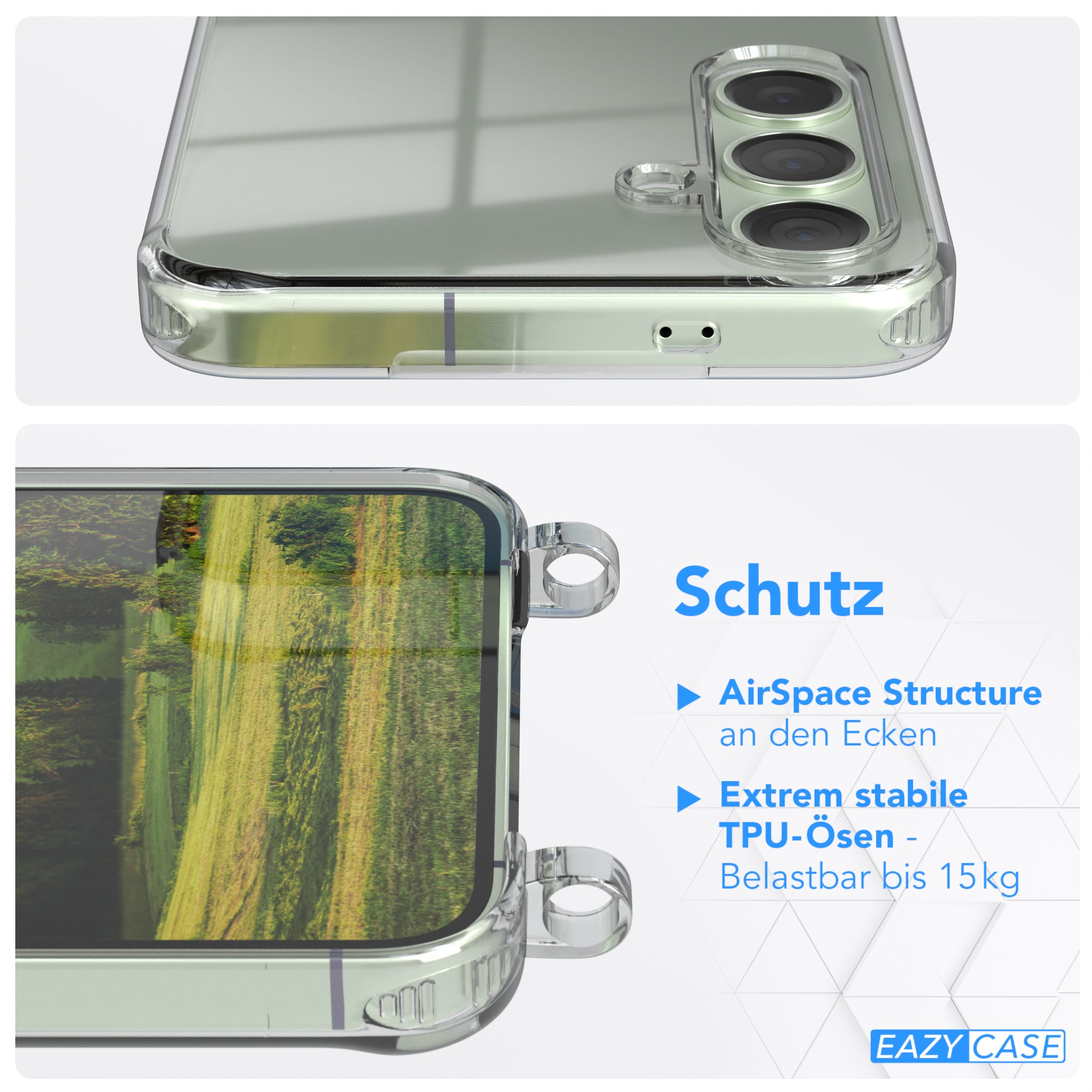 Galaxy S24 Plus transparente Hülle + Kordel
