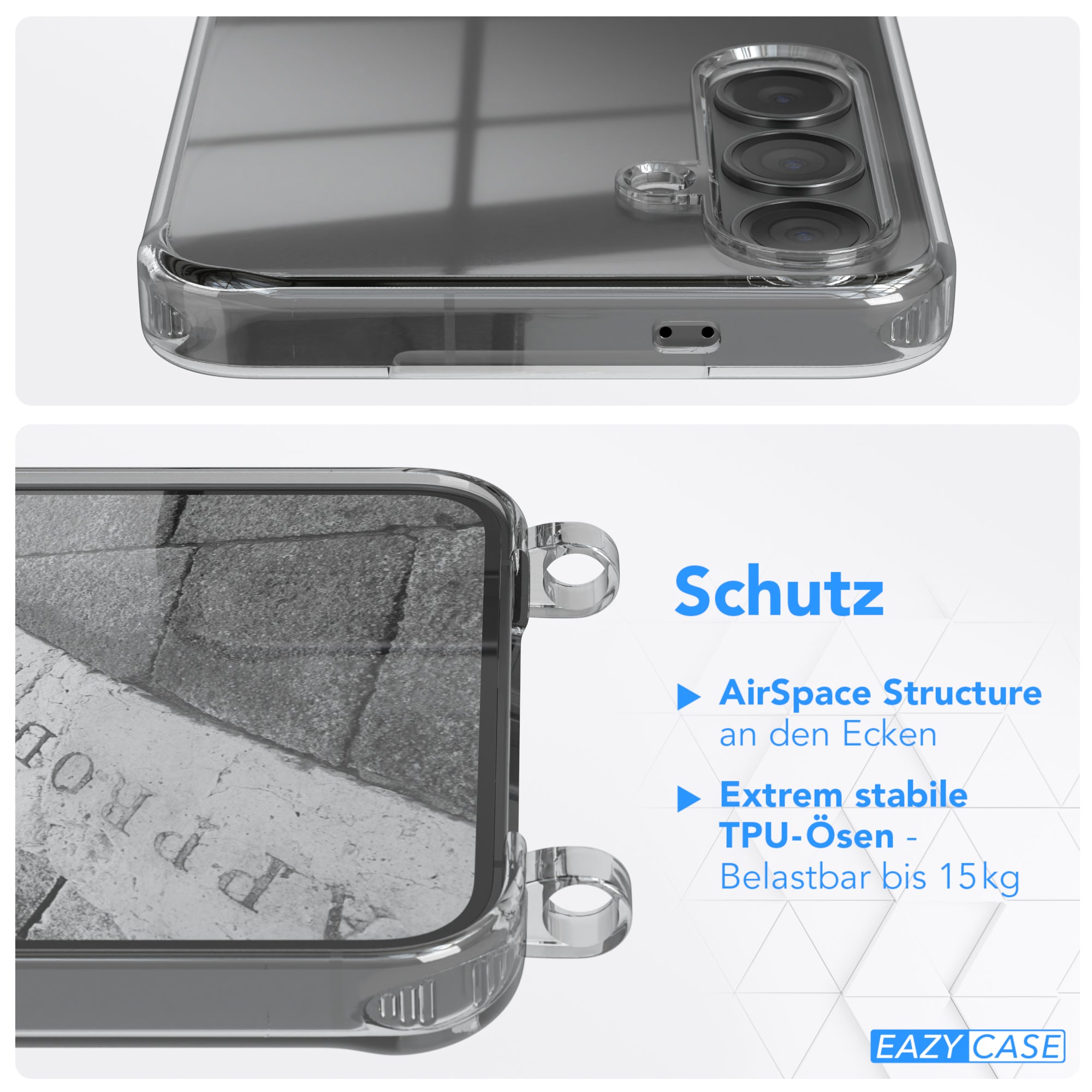Galaxy S24 Plus transparente Hülle + Kordel