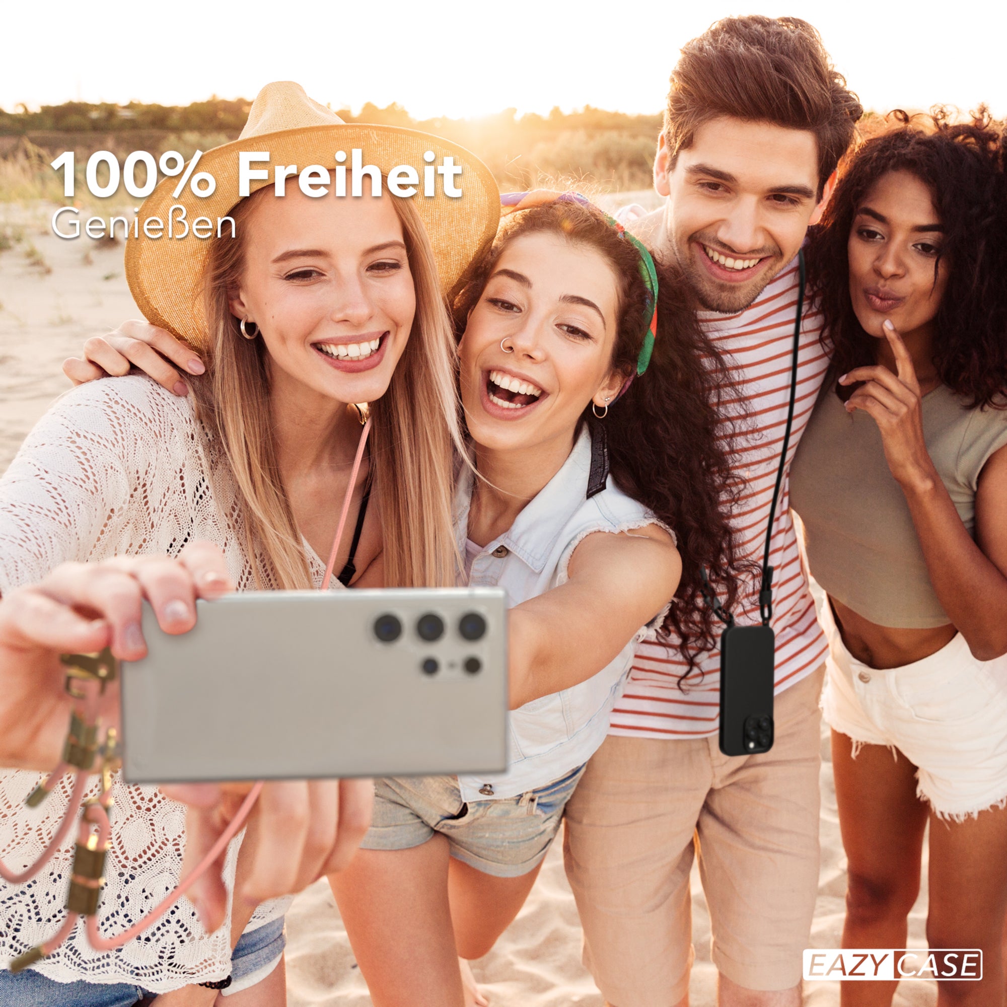 Galaxy S24 Ultra Hülle + Kordel mit Karabinern