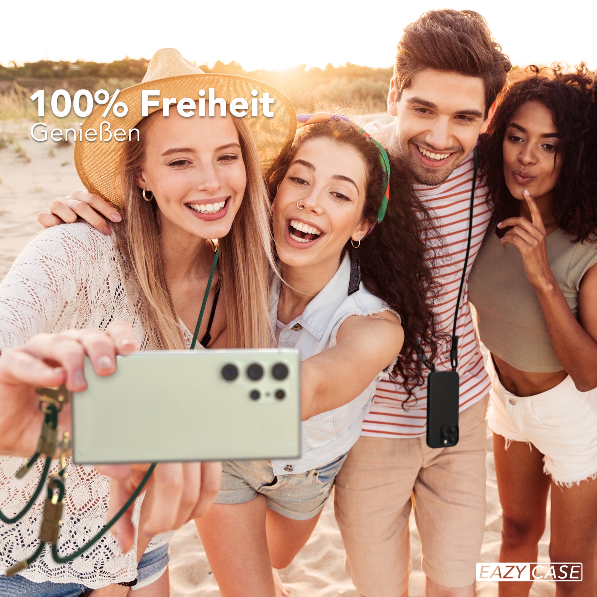 Galaxy S24 Ultra Hülle + Kordel mit Karabinern