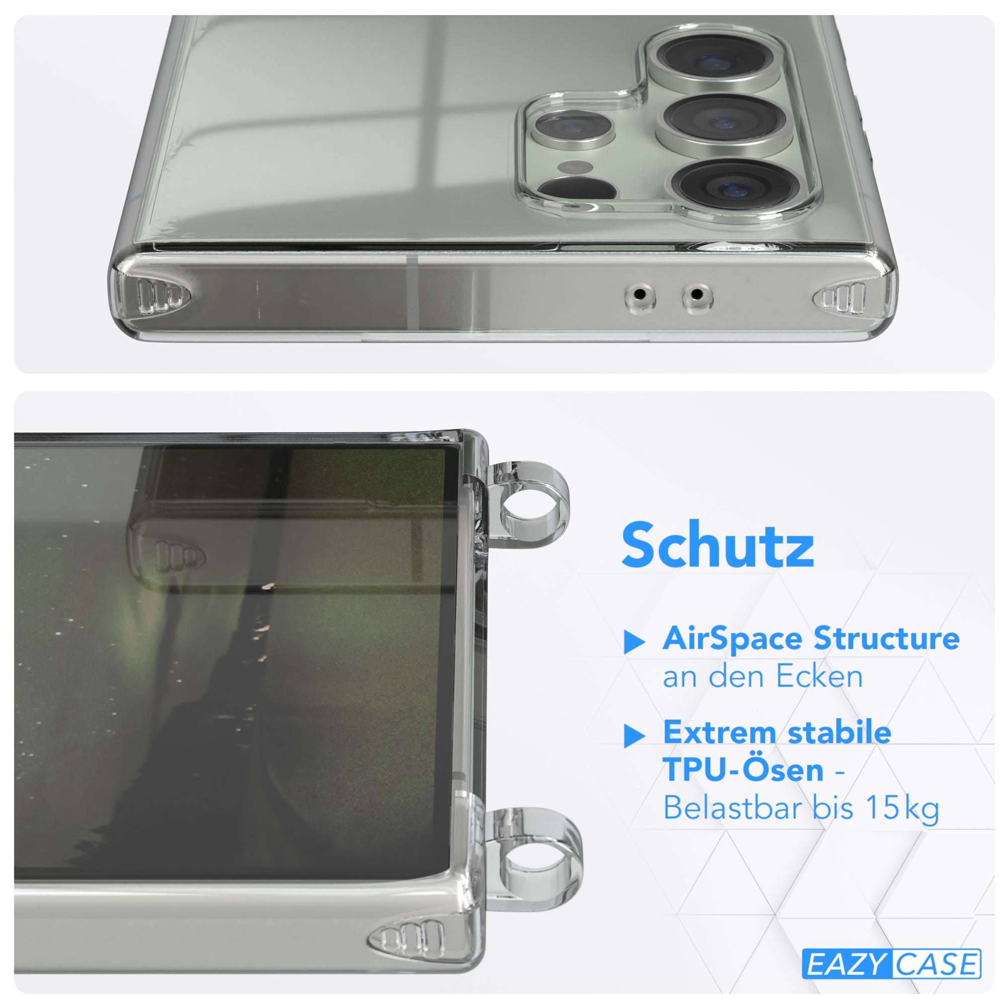 Galaxy S24 Ultra transparente Hülle + Kordel