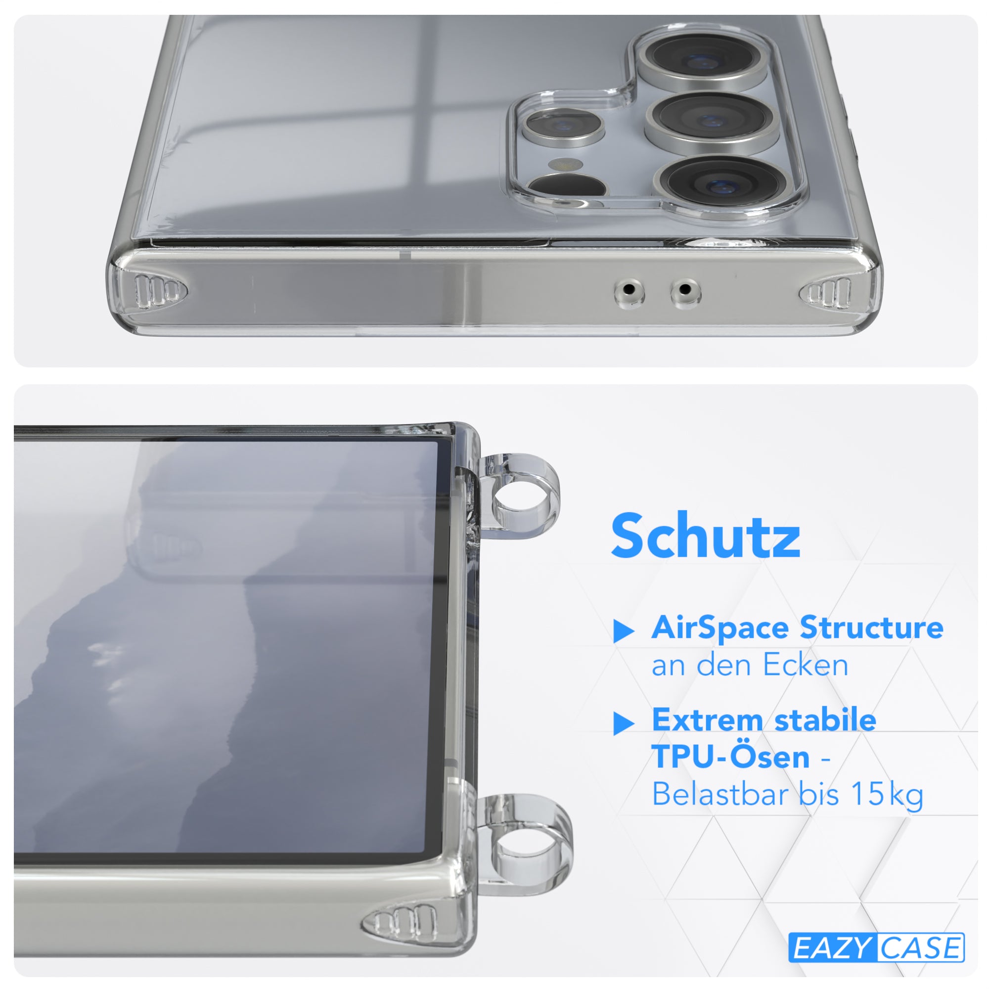 Galaxy S24 Ultra transparente Hülle + Kordel