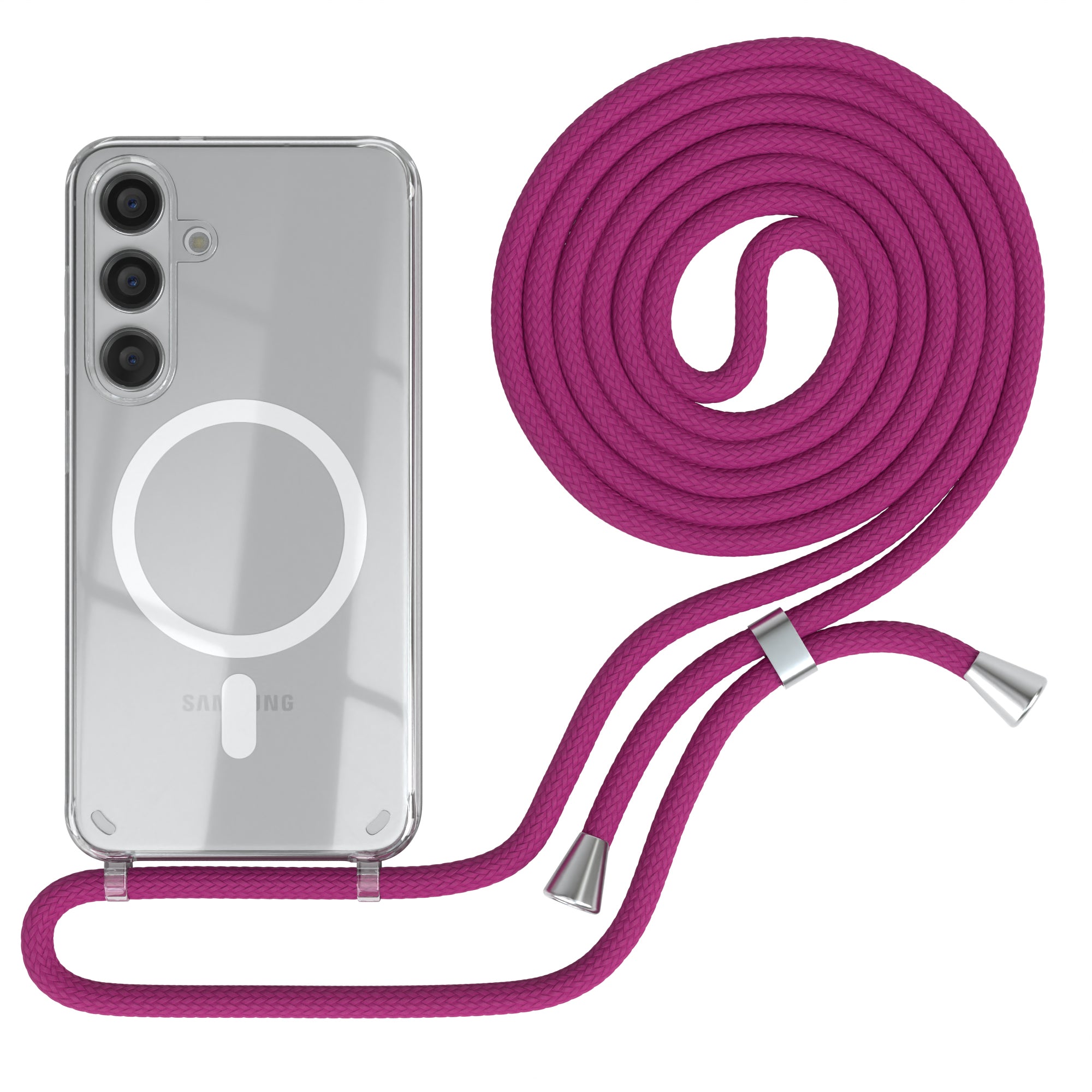Galaxy S24 transparente Hülle + Kordel mit MagSafe