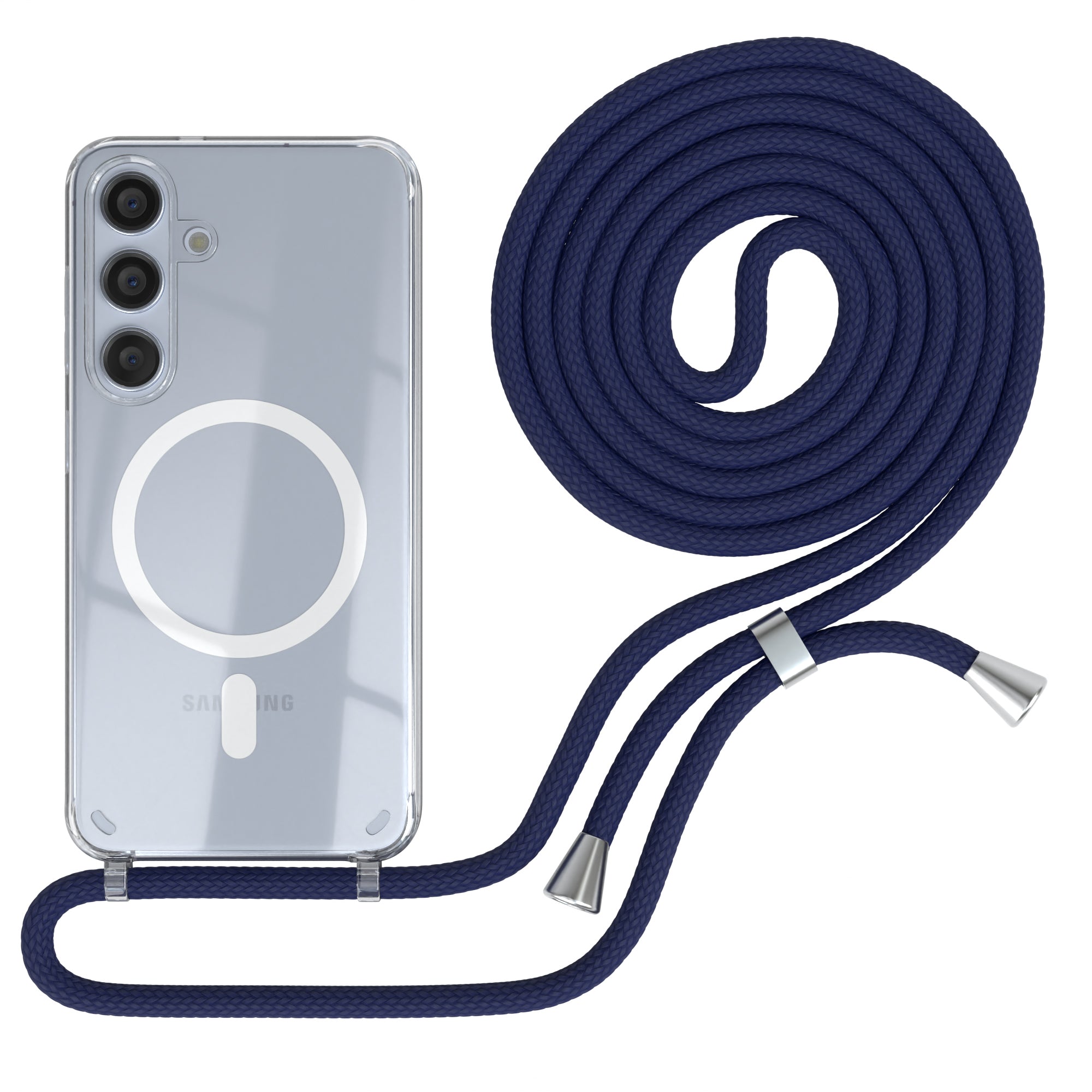 Galaxy S24 transparente Hülle + Kordel mit MagSafe