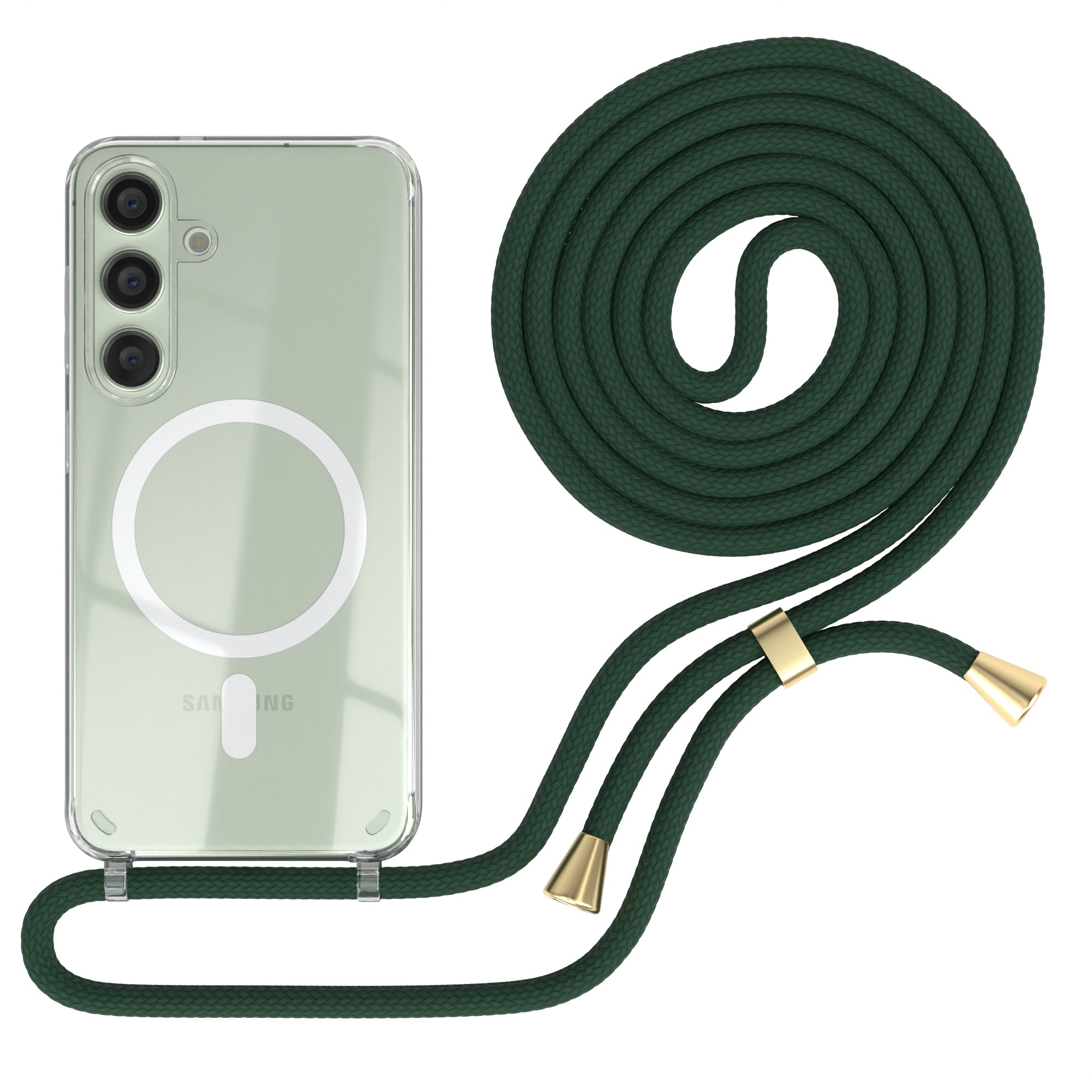 Galaxy S24 transparente Hülle + Kordel mit MagSafe
