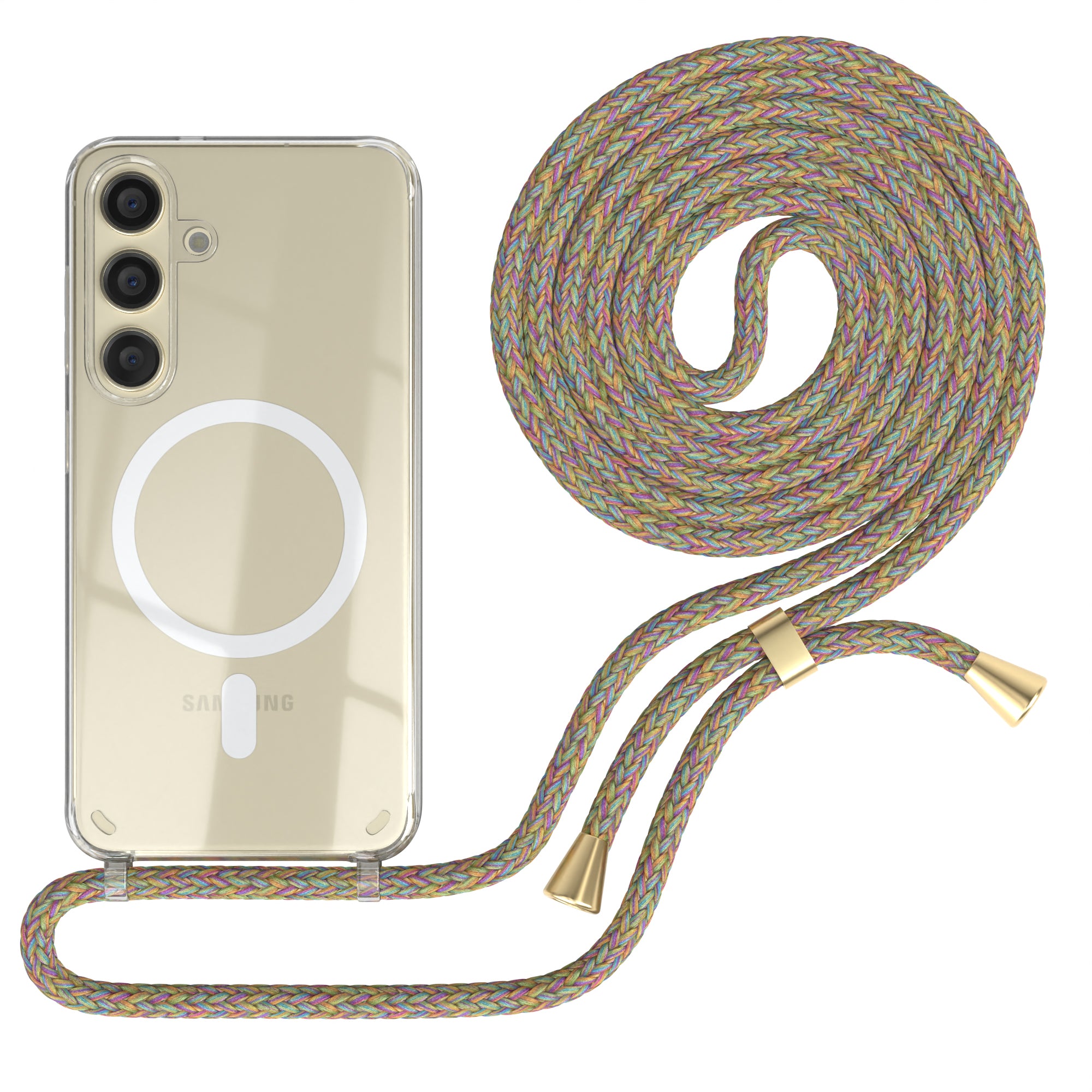 Galaxy S24 transparente Hülle + Kordel mit MagSafe