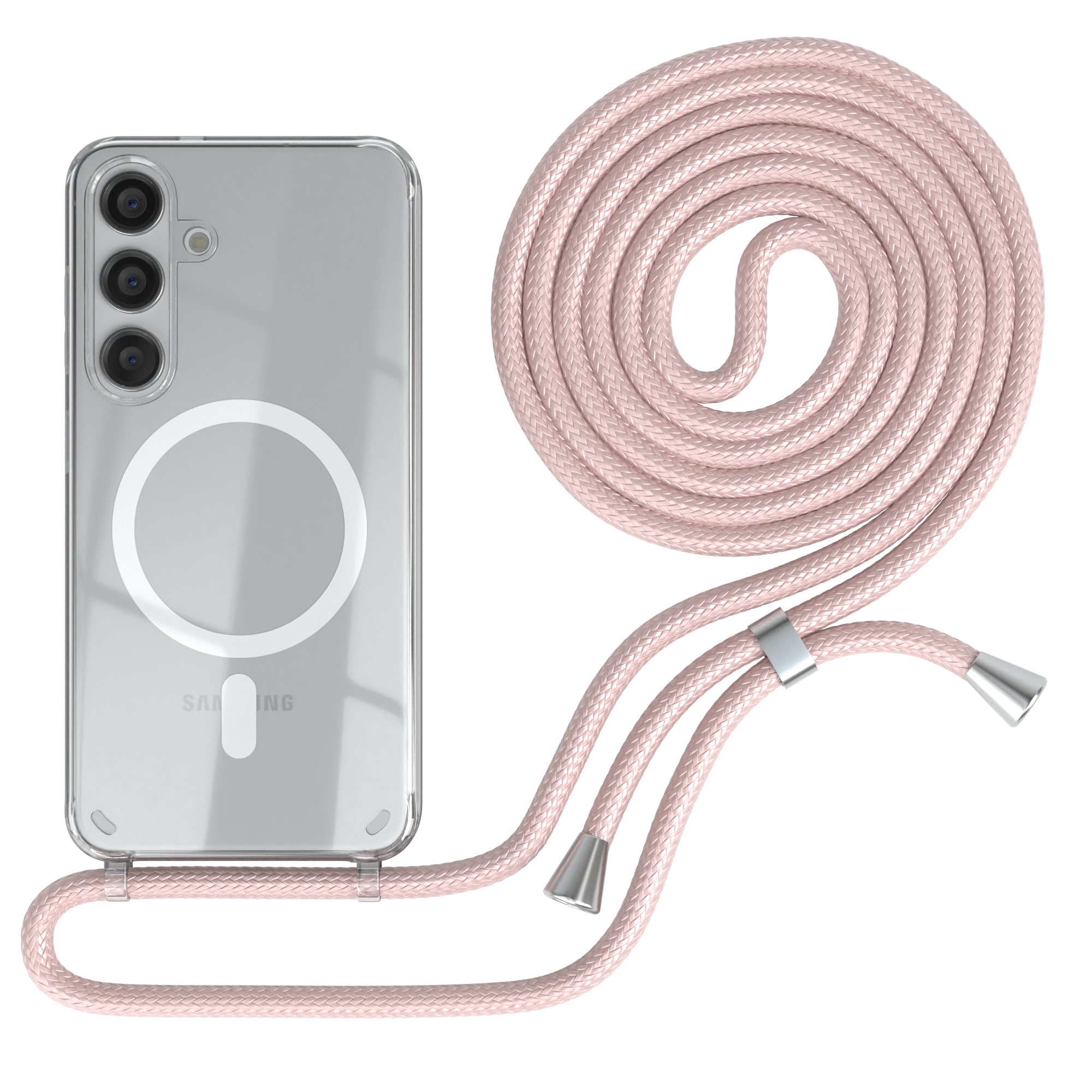 Galaxy S24 transparente Hülle + Kordel mit MagSafe