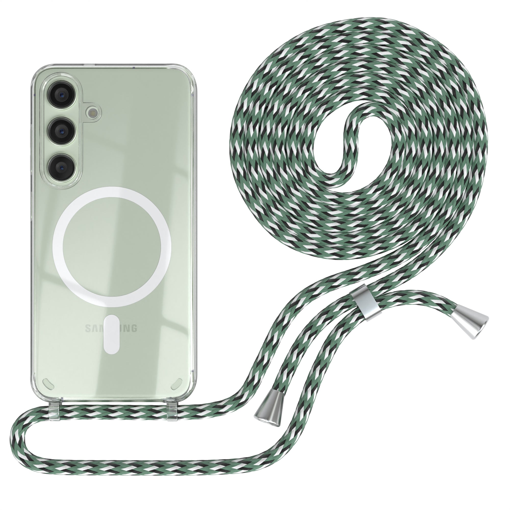 Galaxy S24 transparente Hülle + Kordel mit MagSafe