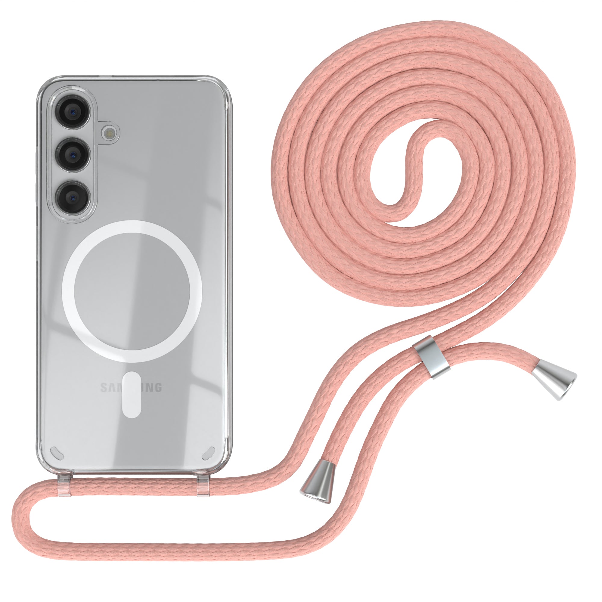 Galaxy S24 transparente Hülle + Kordel mit MagSafe