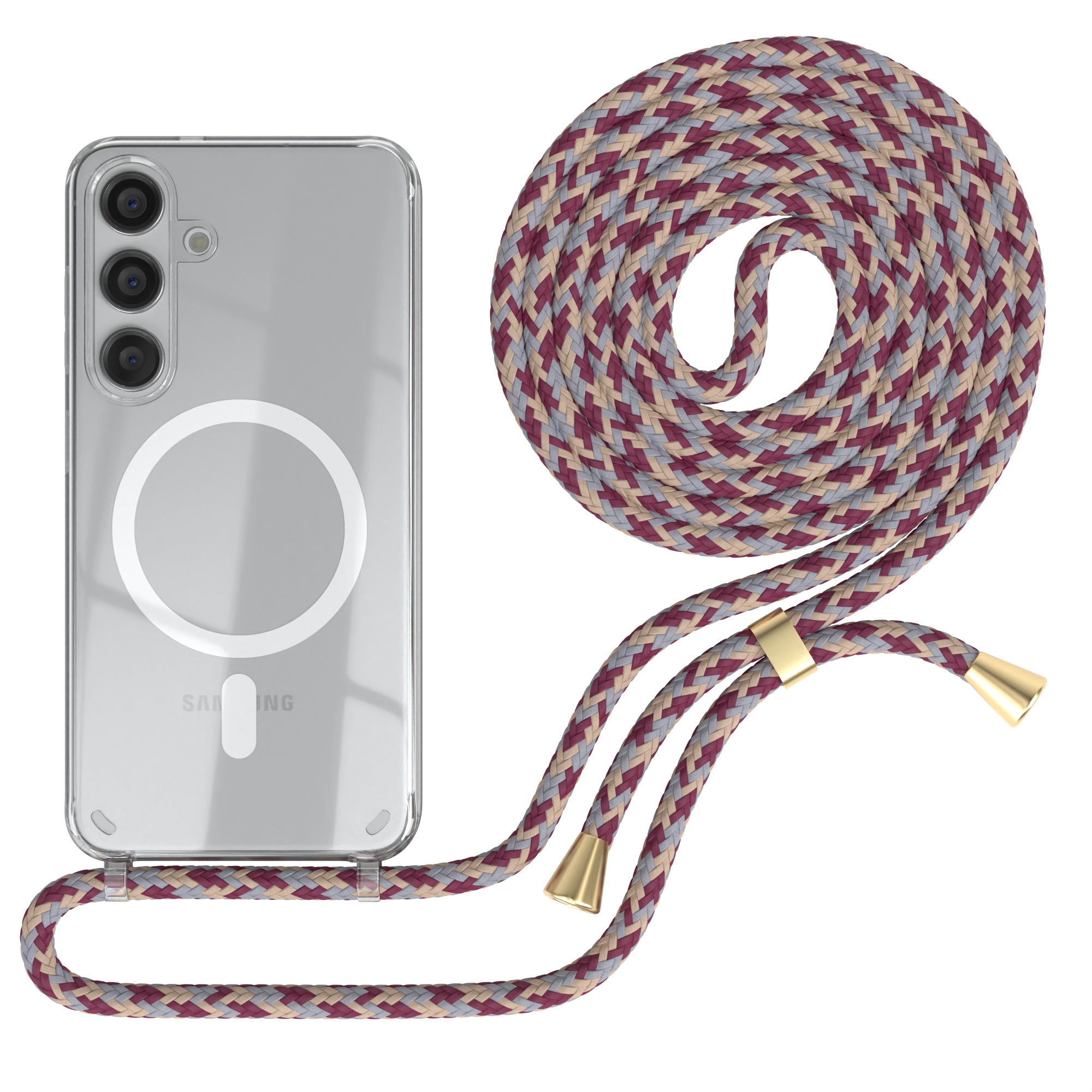 Galaxy S24 transparente Hülle + Kordel mit MagSafe