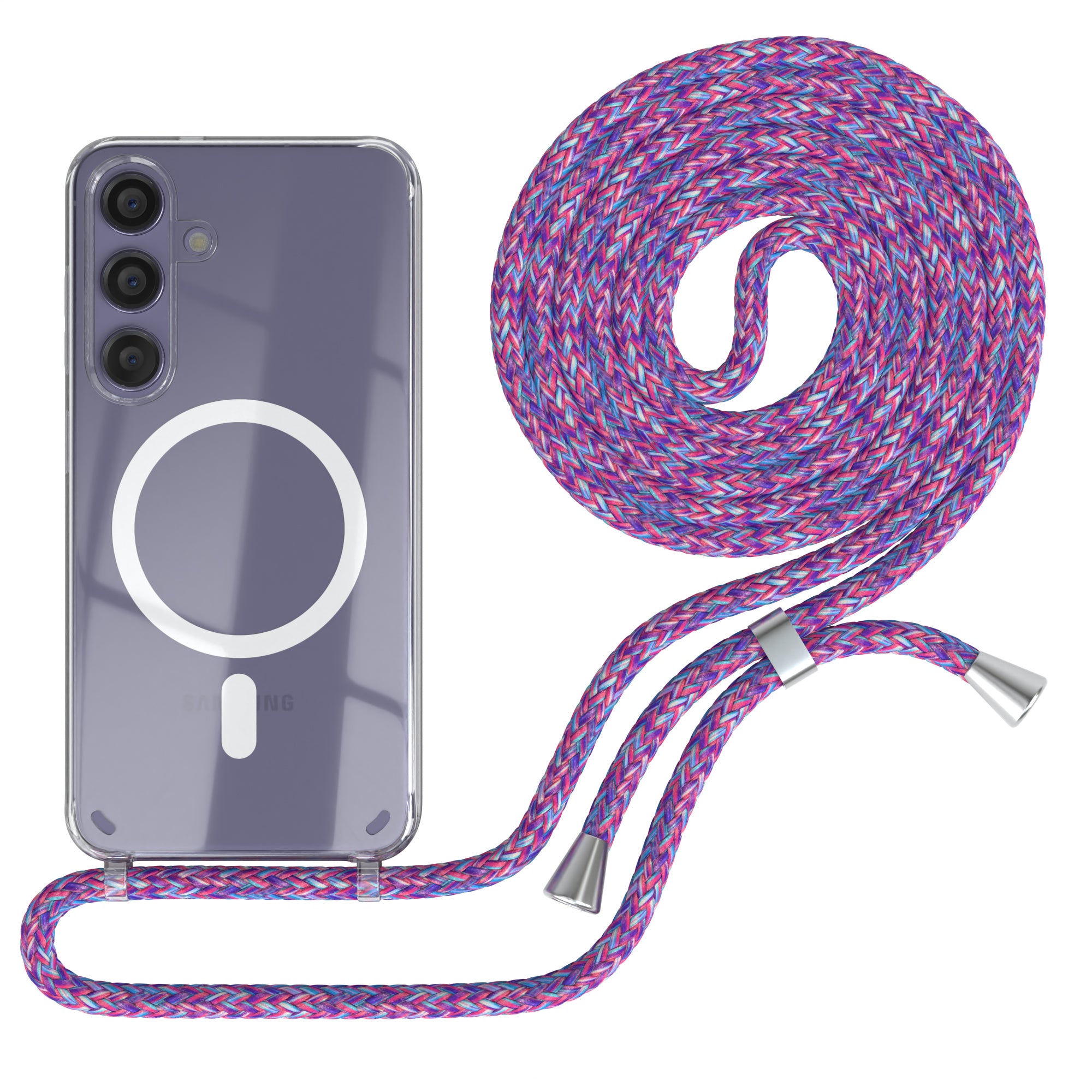 Galaxy S24 transparente Hülle + Kordel mit MagSafe