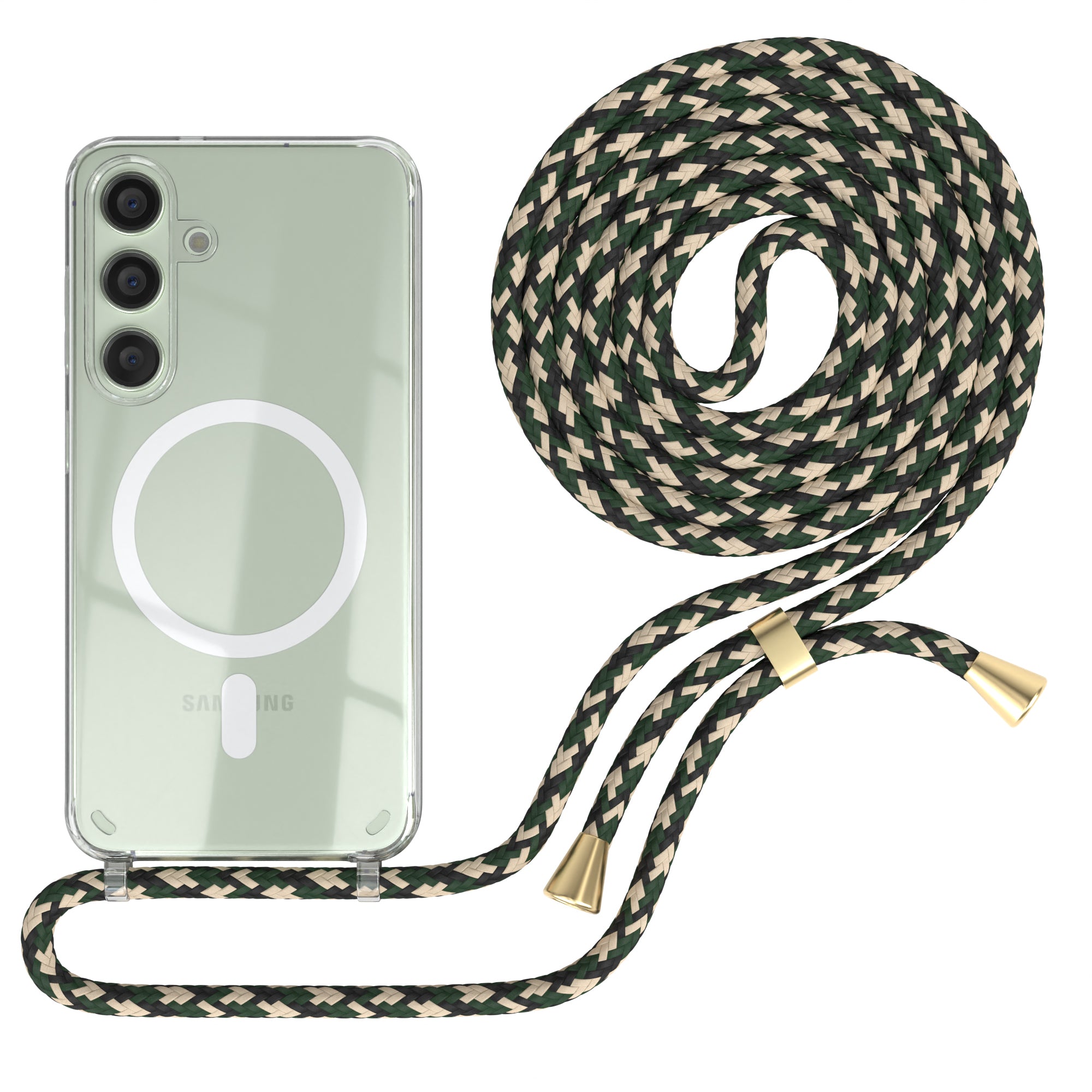 Galaxy S24 transparente Hülle + Kordel mit MagSafe