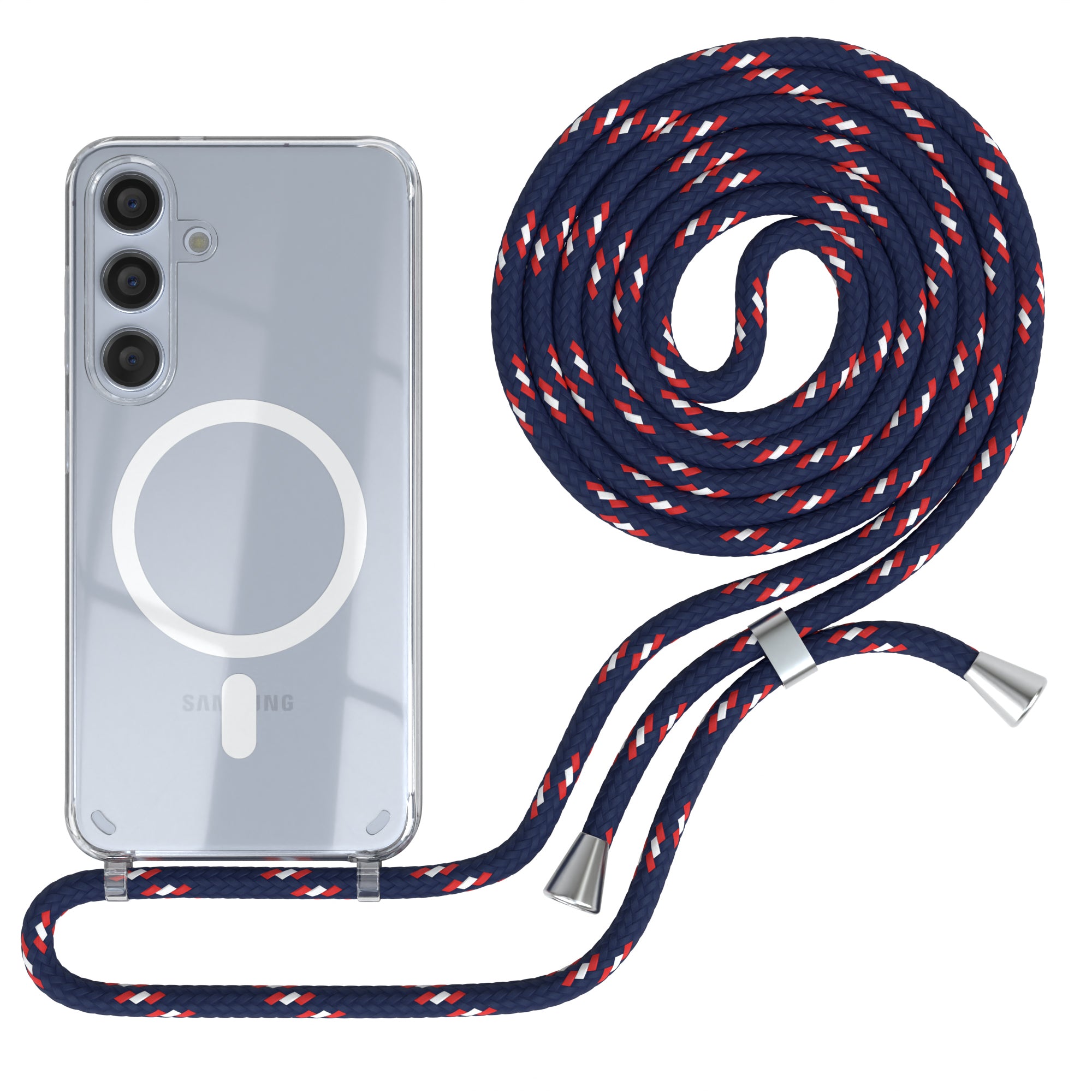 Galaxy S24 transparente Hülle + Kordel mit MagSafe