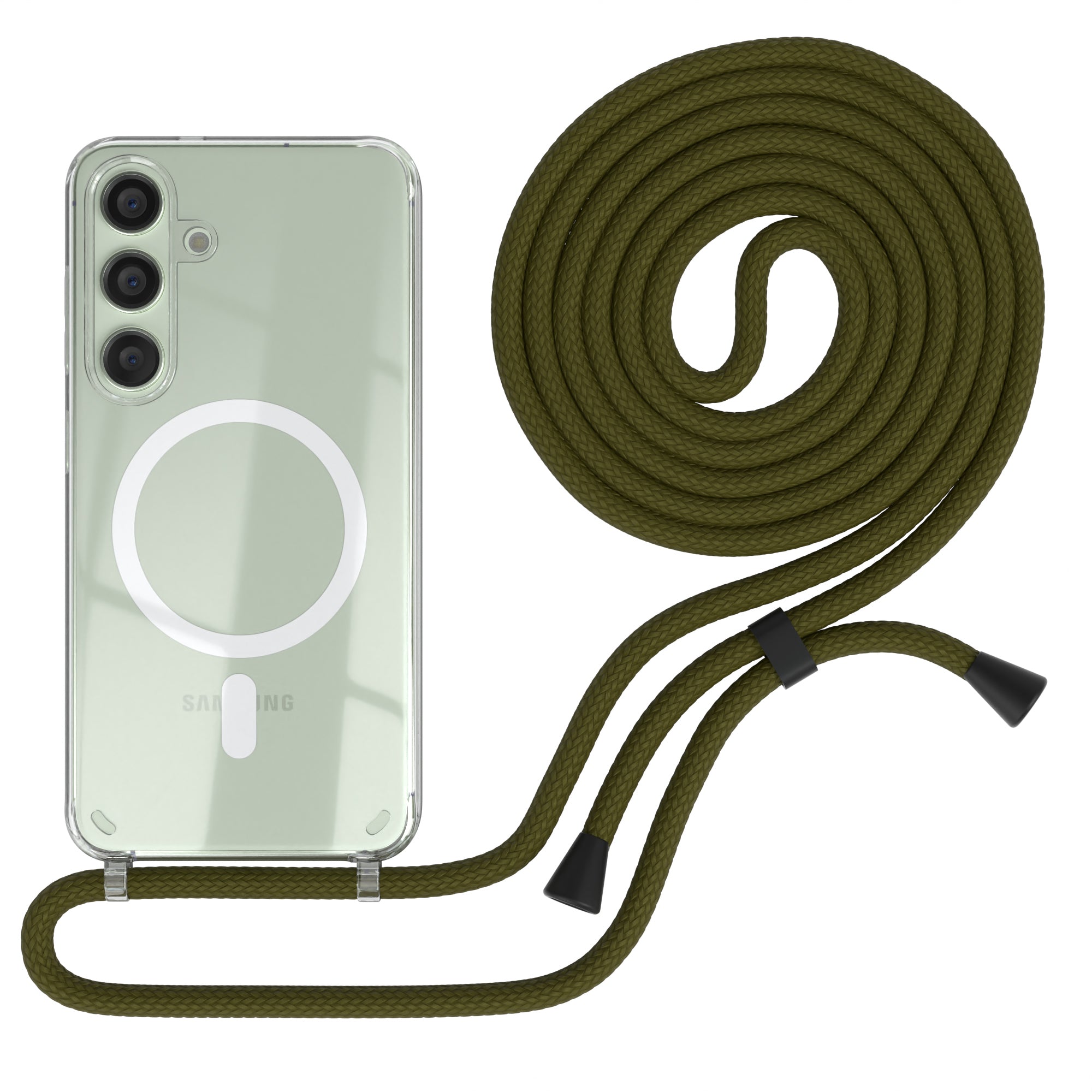 Galaxy S24 transparente Hülle + Kordel mit MagSafe