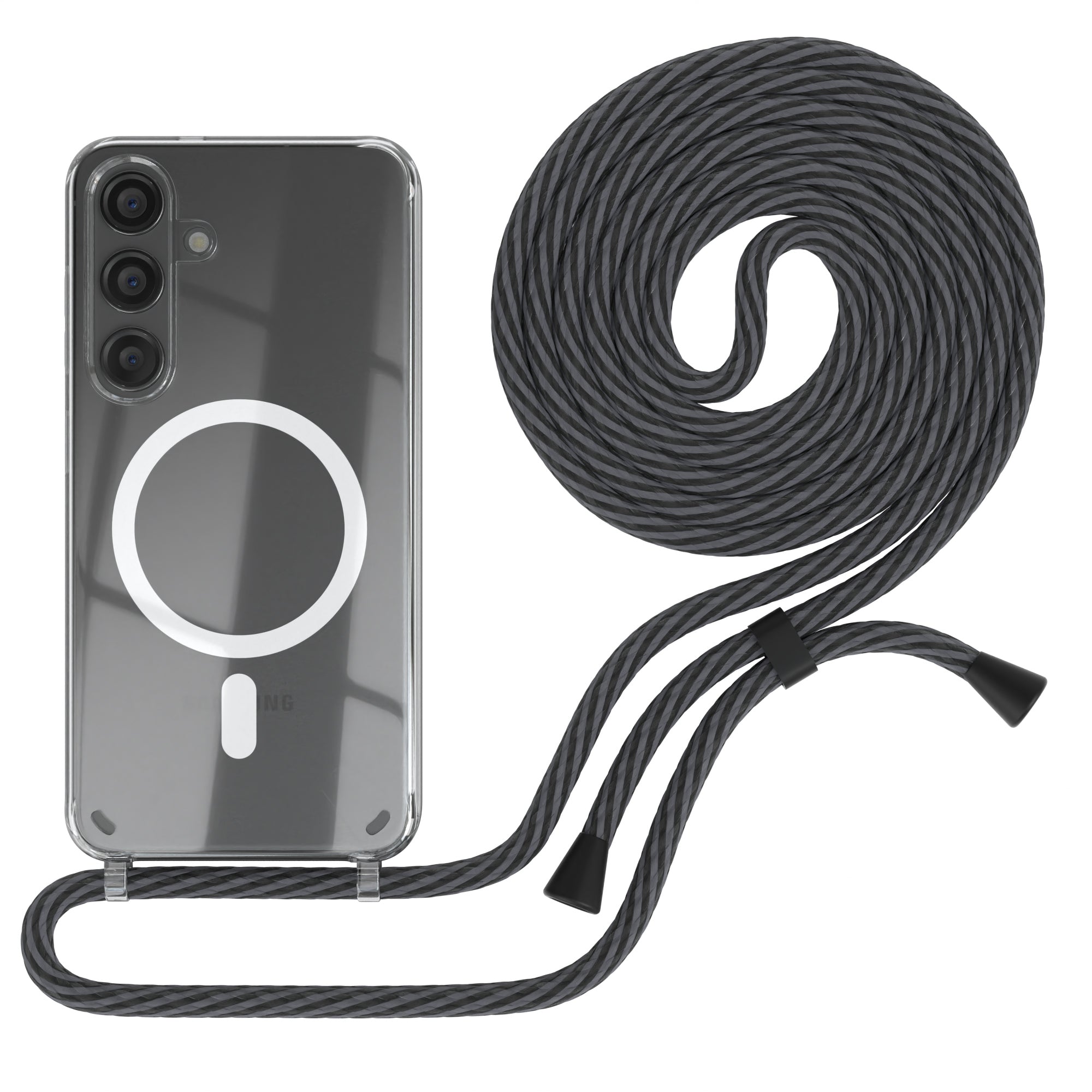 Galaxy S24 transparente Hülle + Kordel mit MagSafe