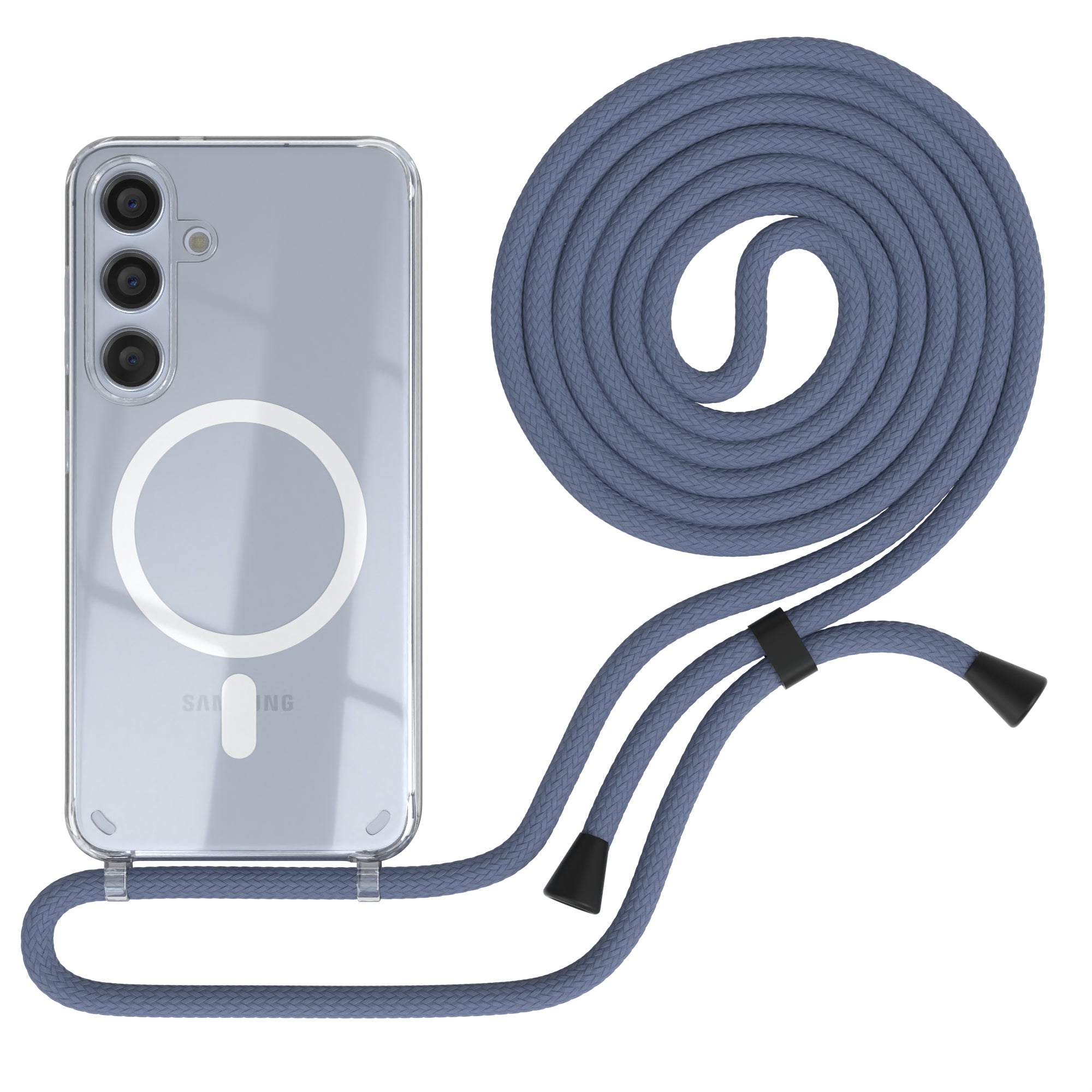 Galaxy S24 transparente Hülle + Kordel mit MagSafe