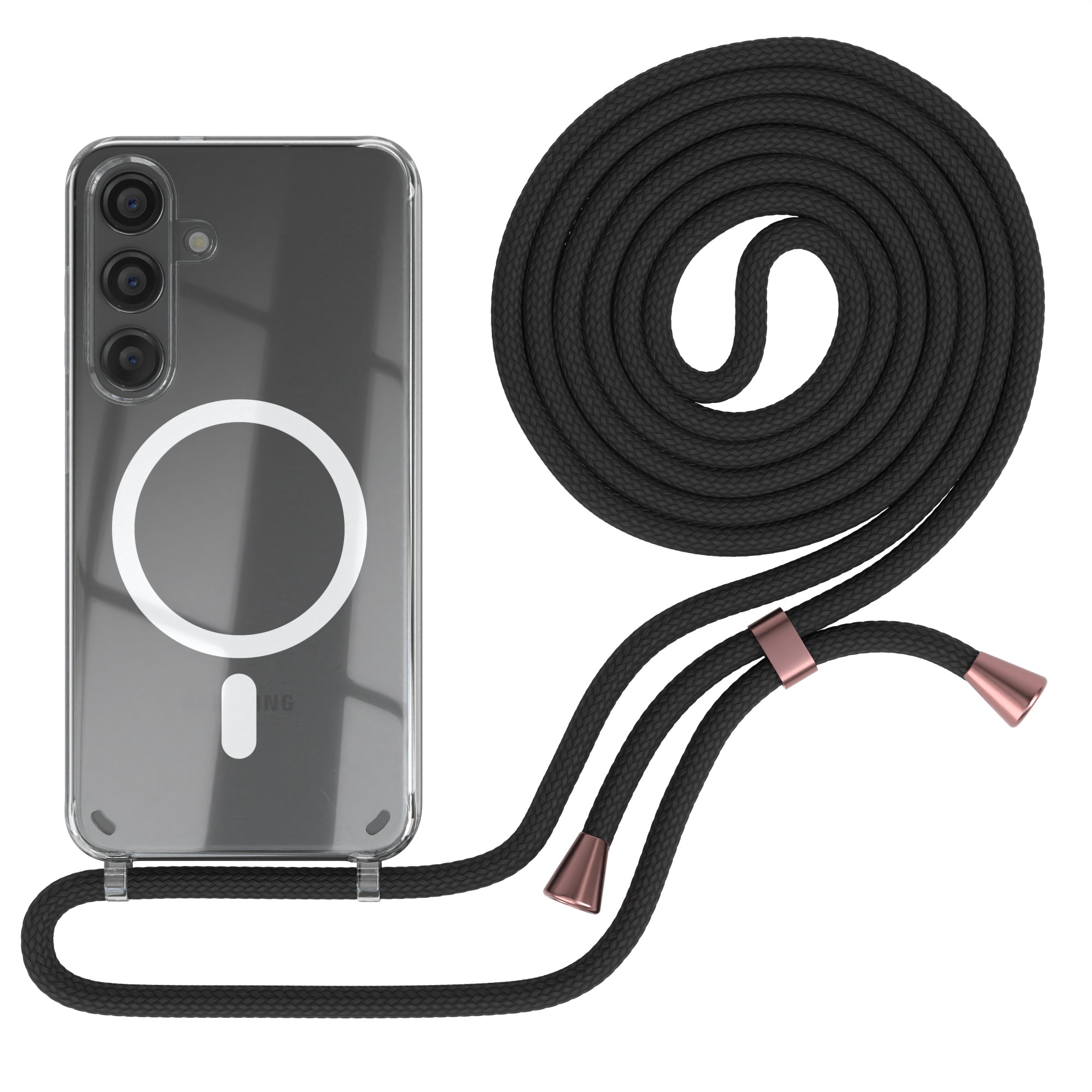 Galaxy S24 transparente Hülle + Kordel mit MagSafe