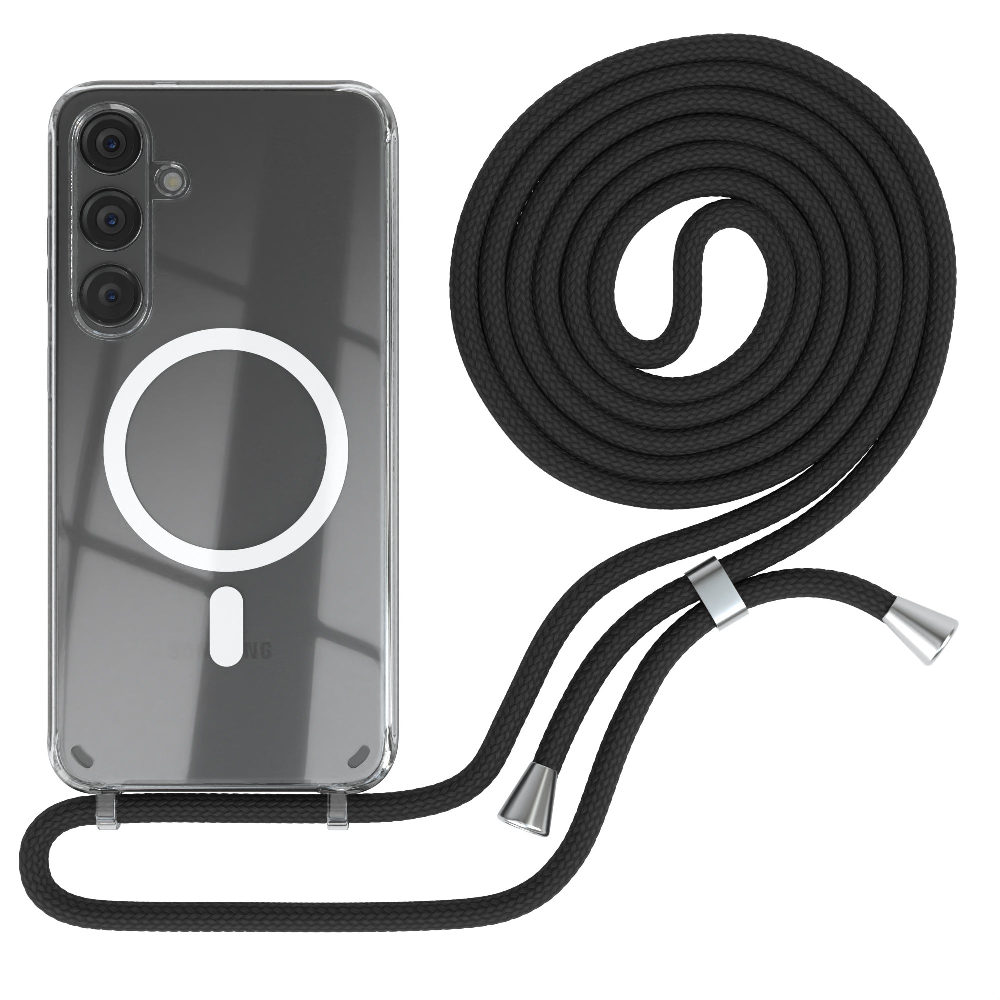 Galaxy S24 Plus transparente Hülle + Kordel mit MagSafe