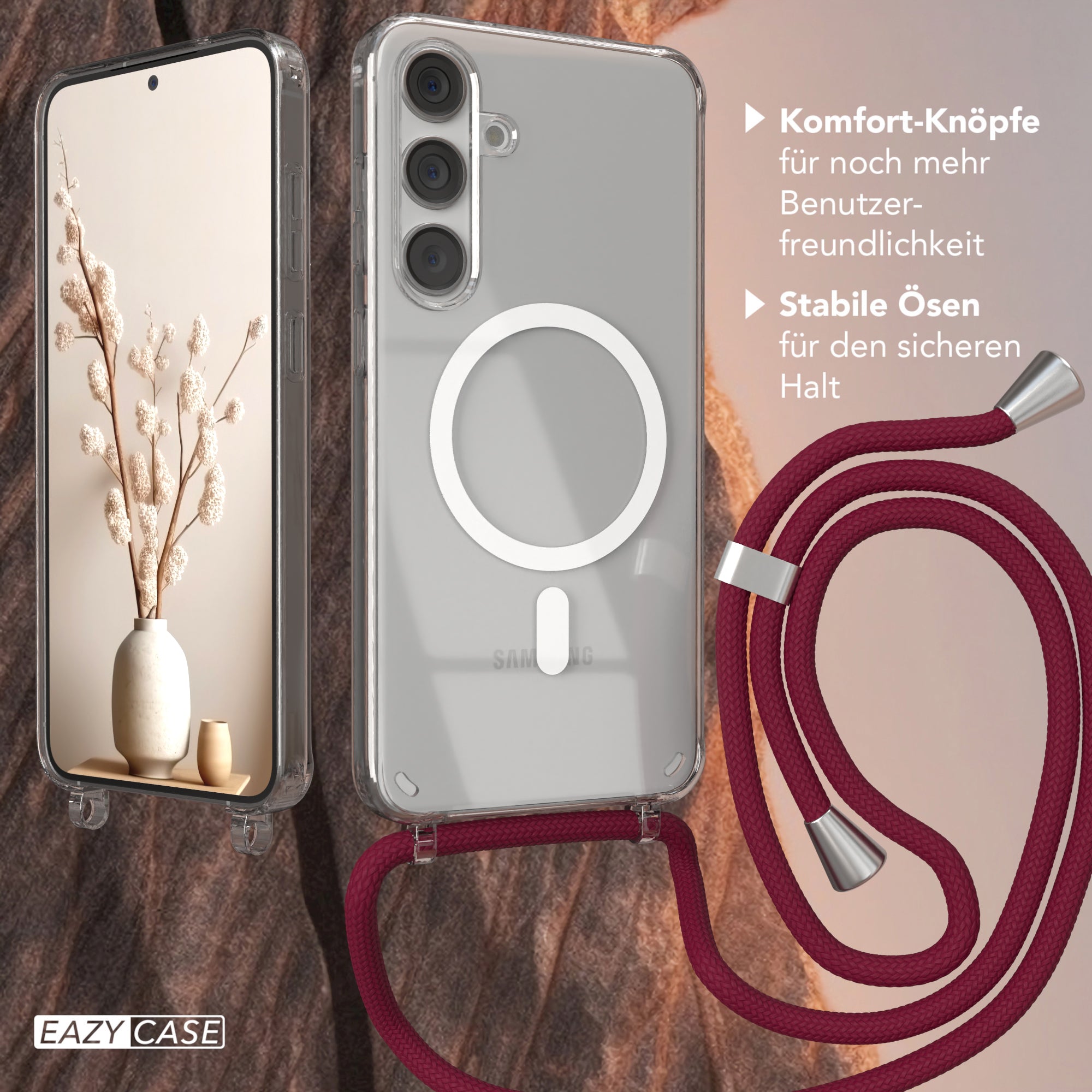 Galaxy S24 Plus transparente Hülle + Kordel mit MagSafe