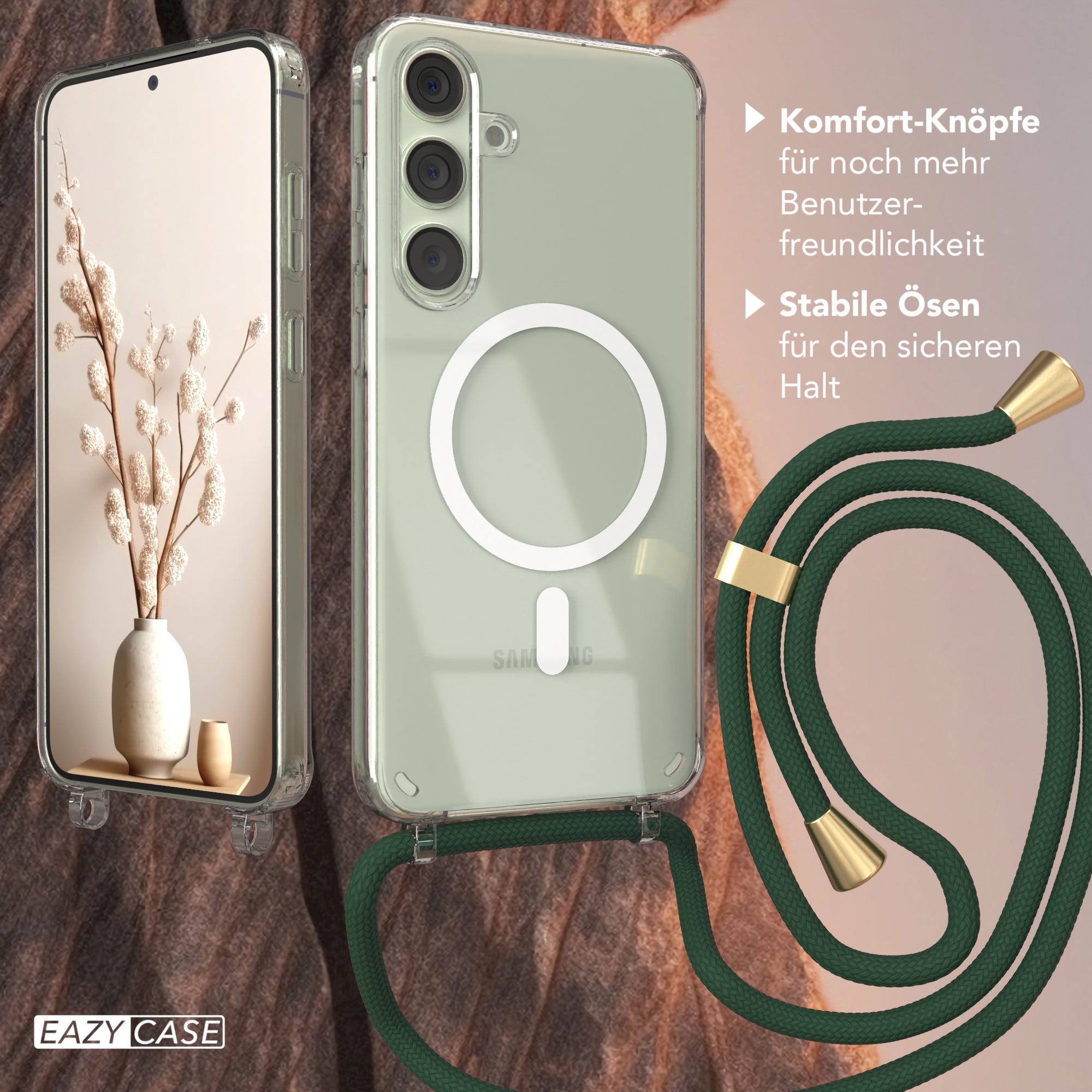 Galaxy S24 Plus transparente Hülle + Kordel mit MagSafe